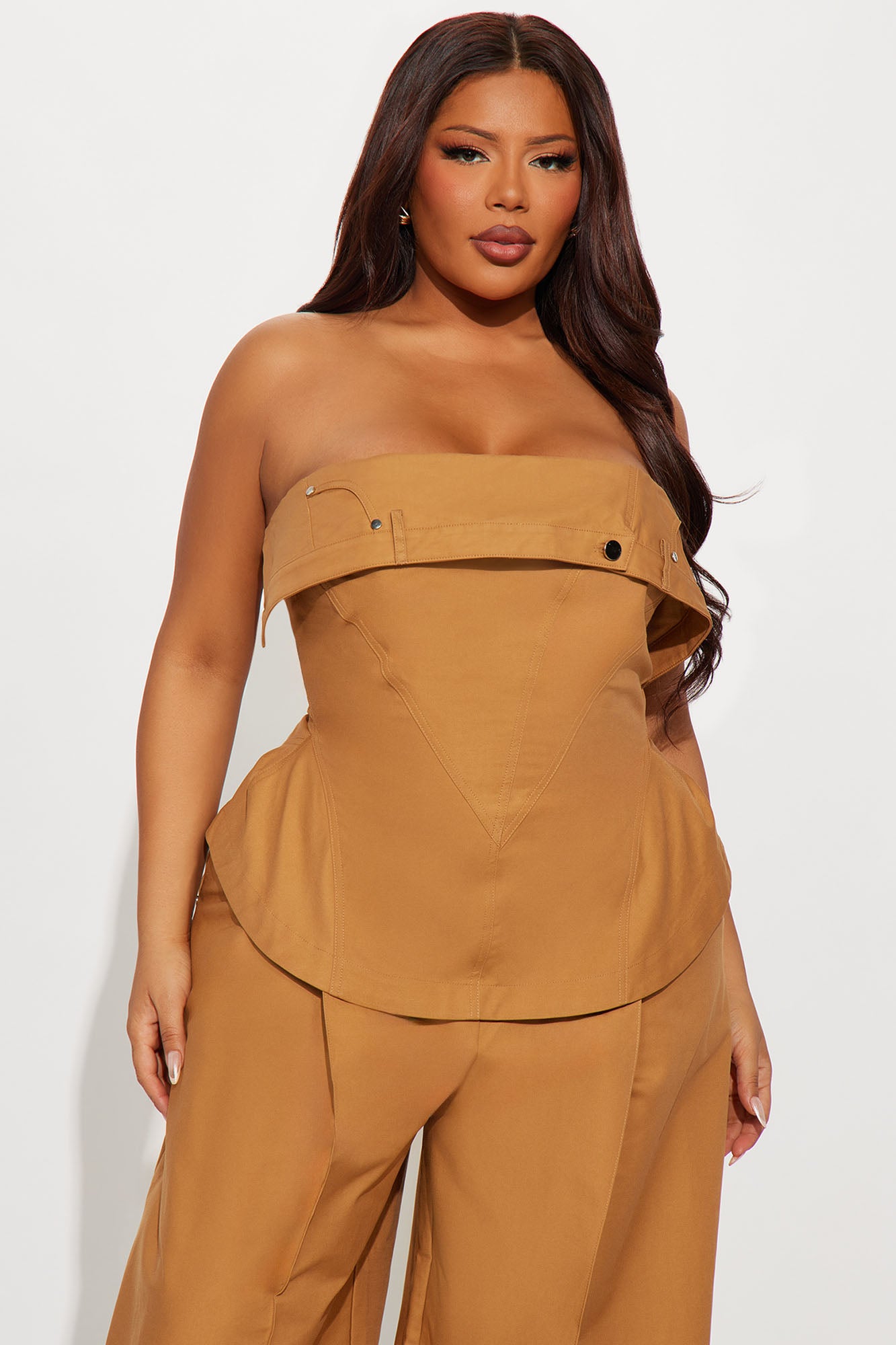 Hit Downtown Jumpsuit - Tan - Image 5
