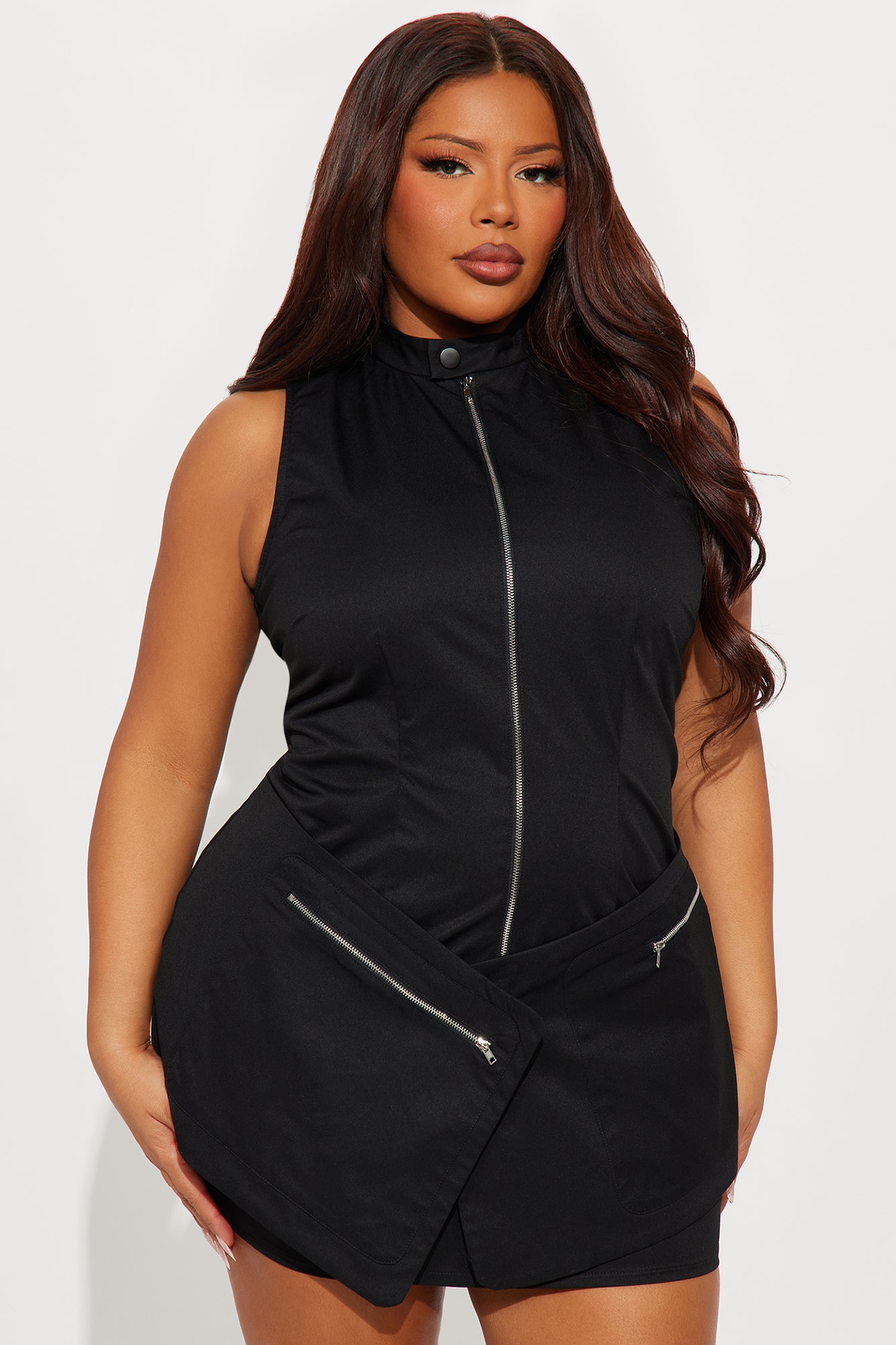 Brynn Utility Mini Dress - Black - Image 4