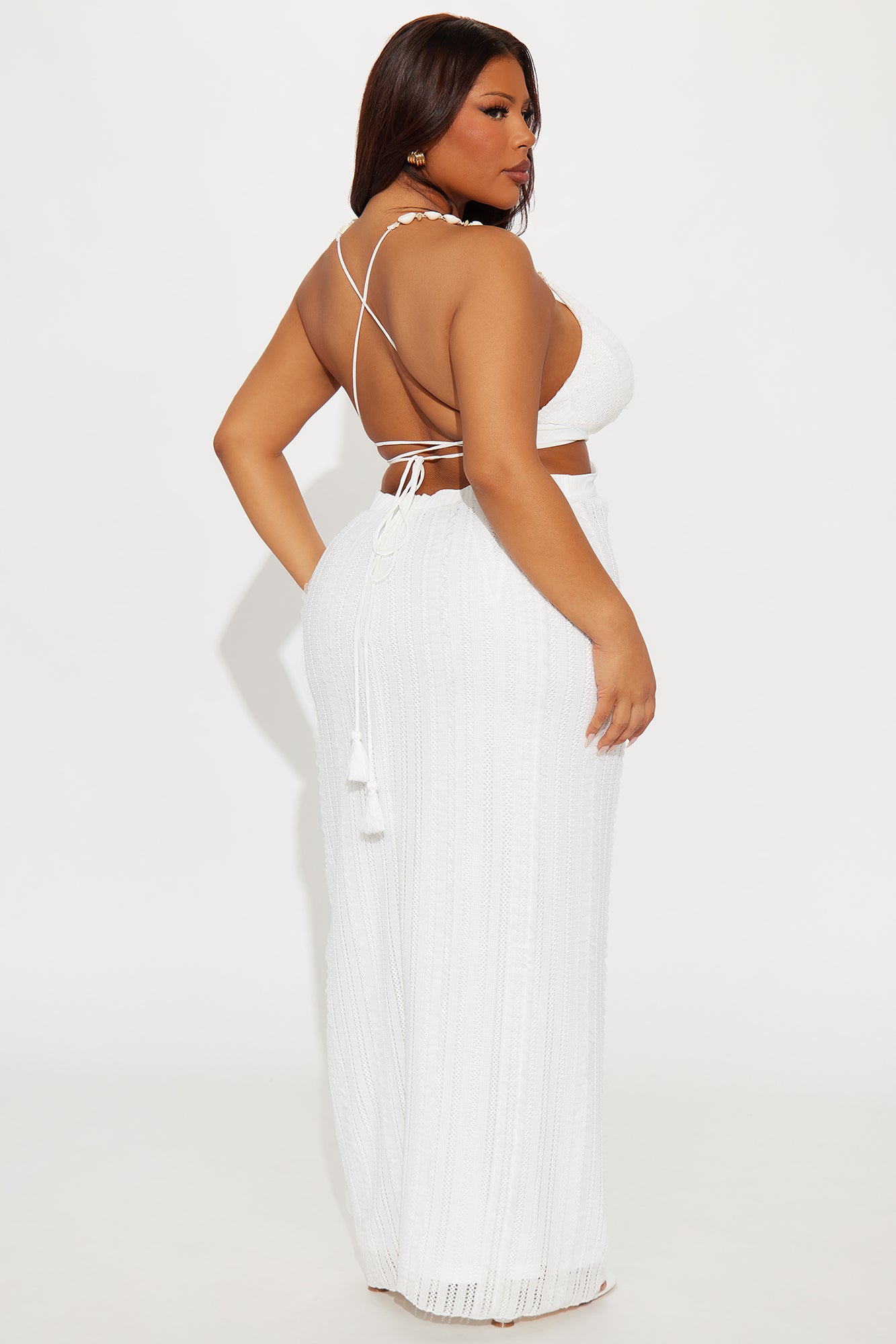 Ariel Crochet Maxi Dress - White - Image 7