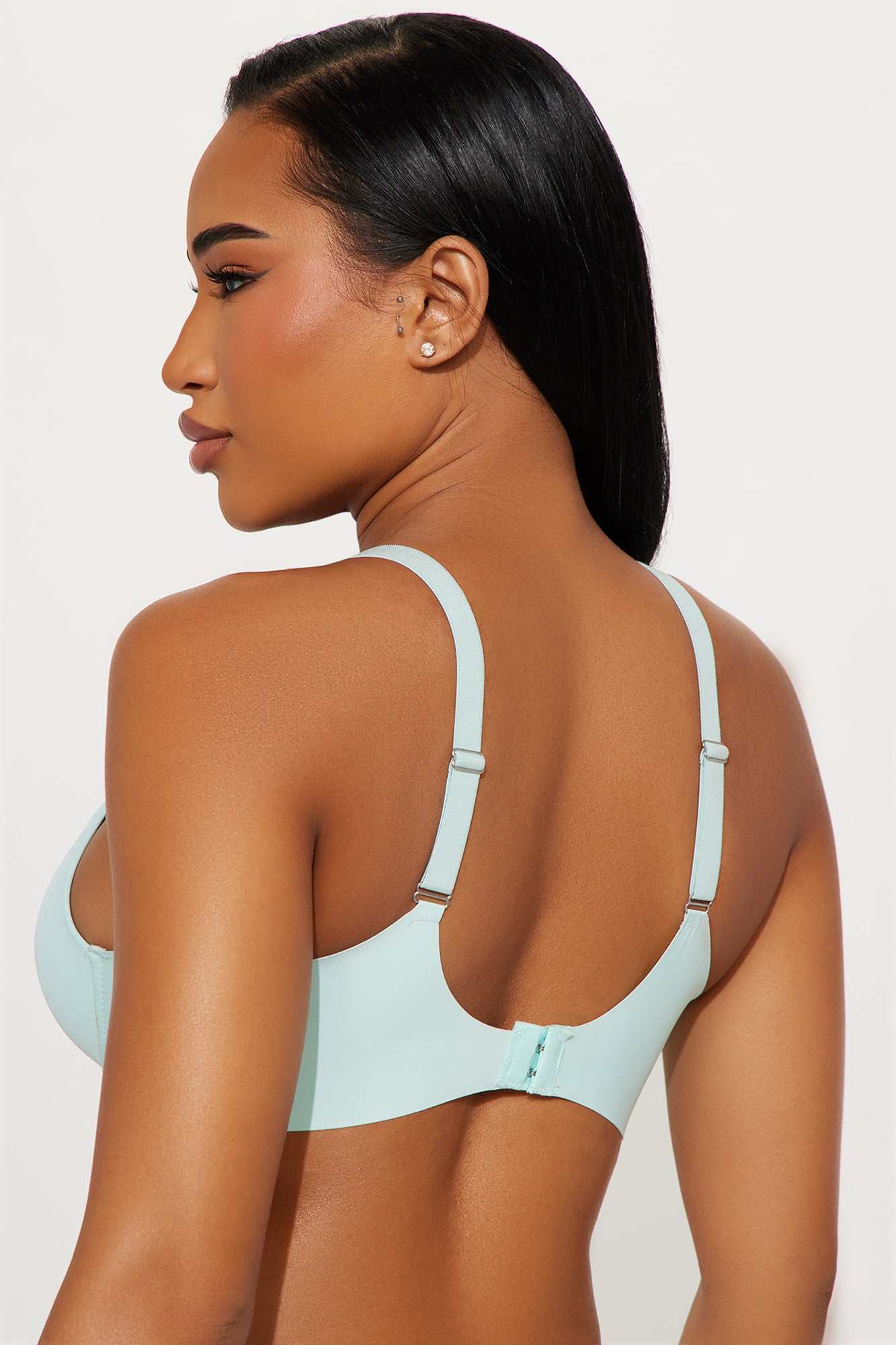Smooth Like That Lightly Lined Scuba Demi Bra - Blue - Image 3