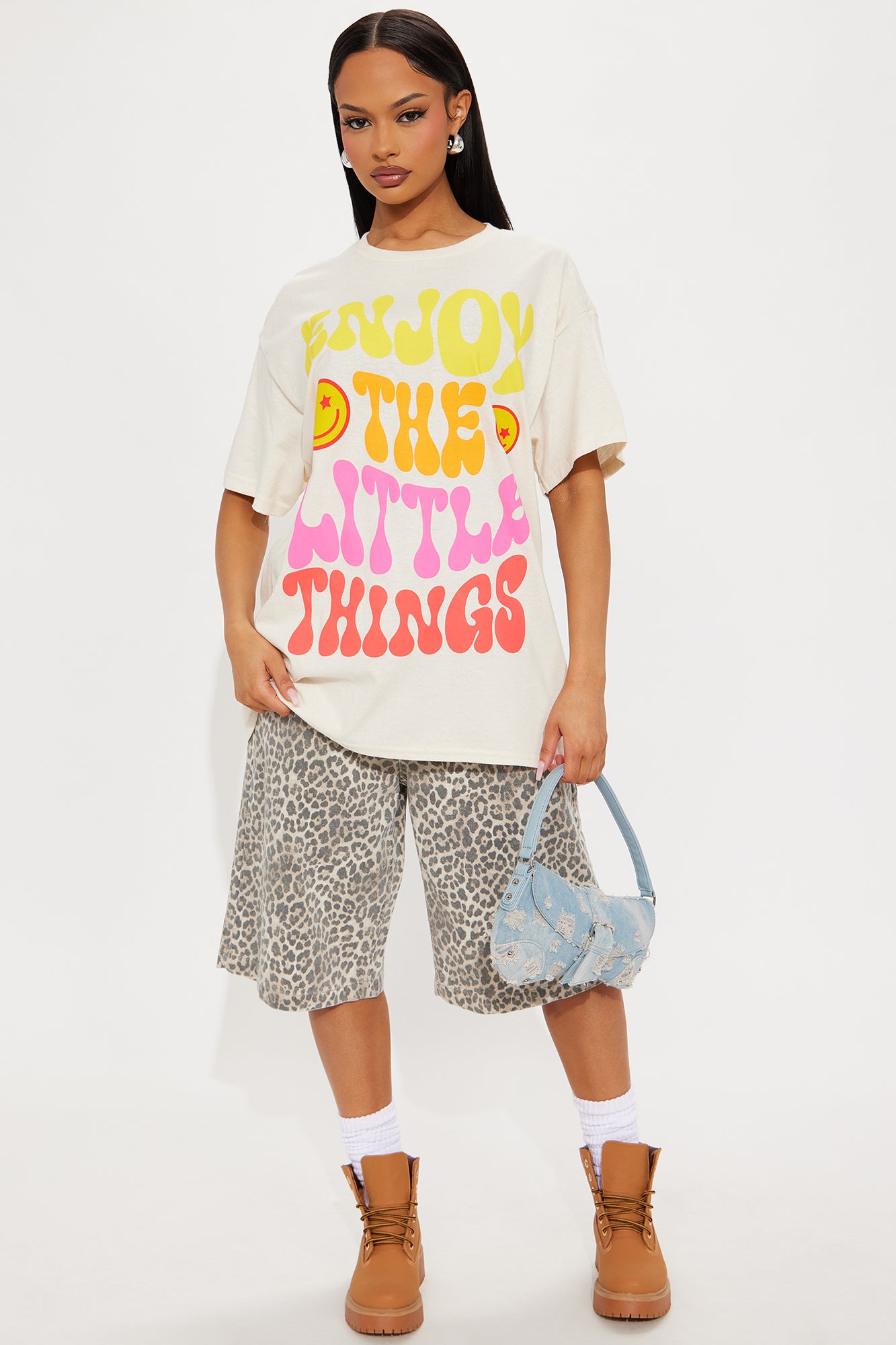 Enjoy The Little Things Oversized Tee - Natural - Image 3