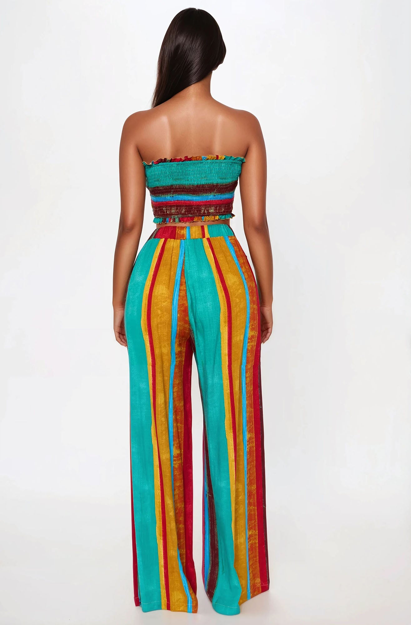 Bohemian Dreams Linen Pant Set - Multi Color - Image 3
