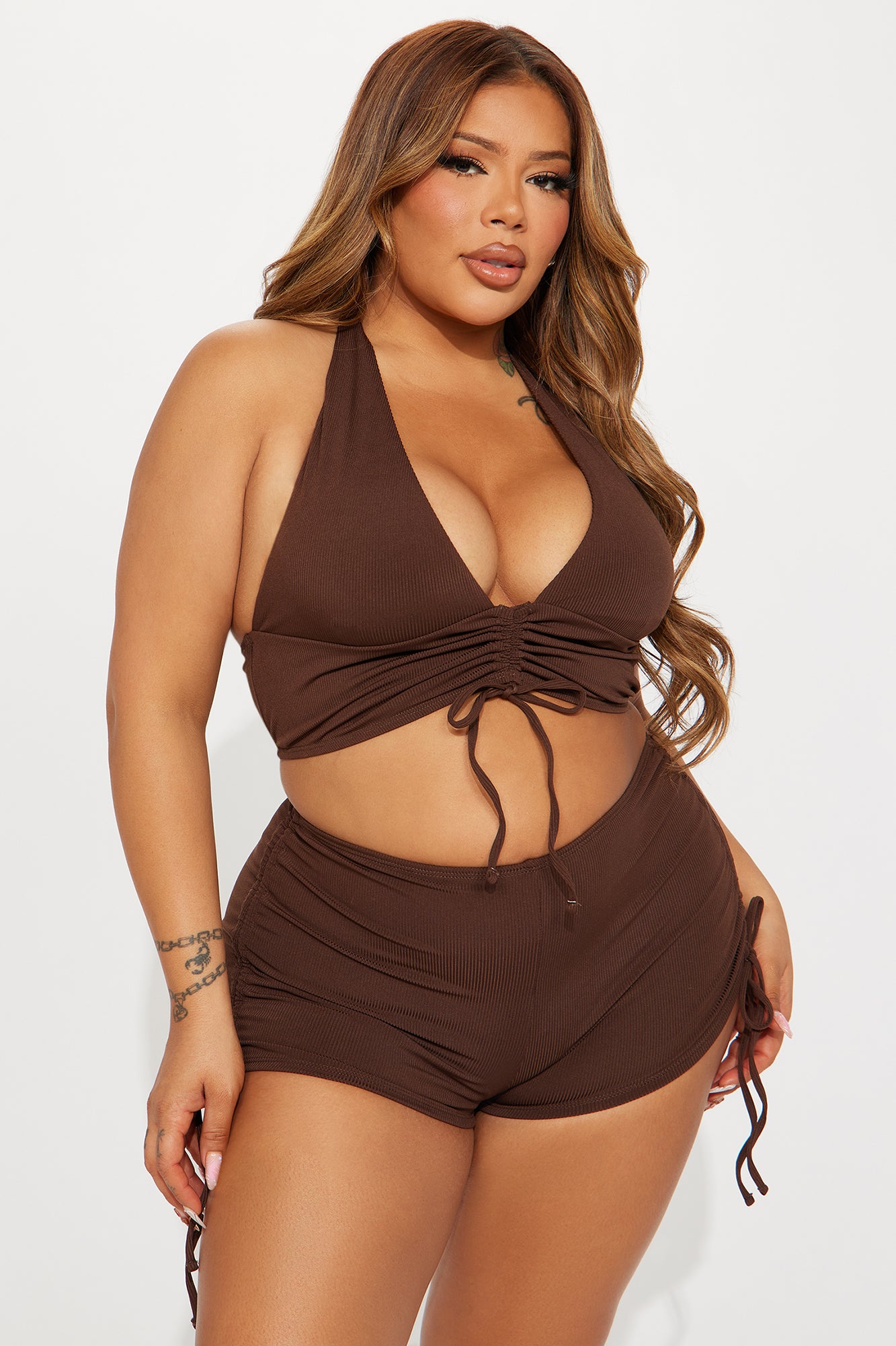 Andi 2 Piece Boyshort Bikini - Brown - Image 5