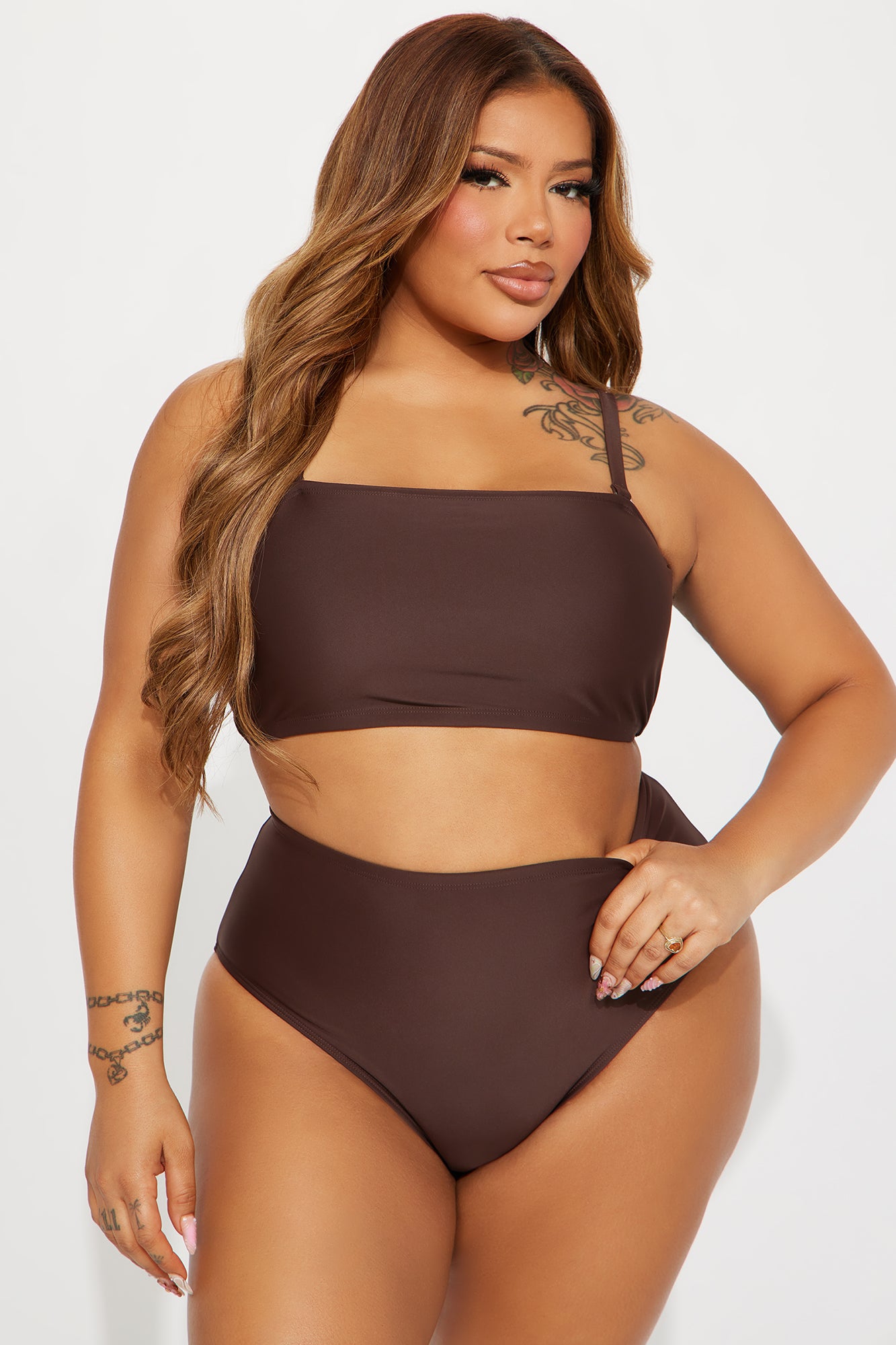 Maui Mix And Match Bandeau Bikini Top - Chocolate - Image 5