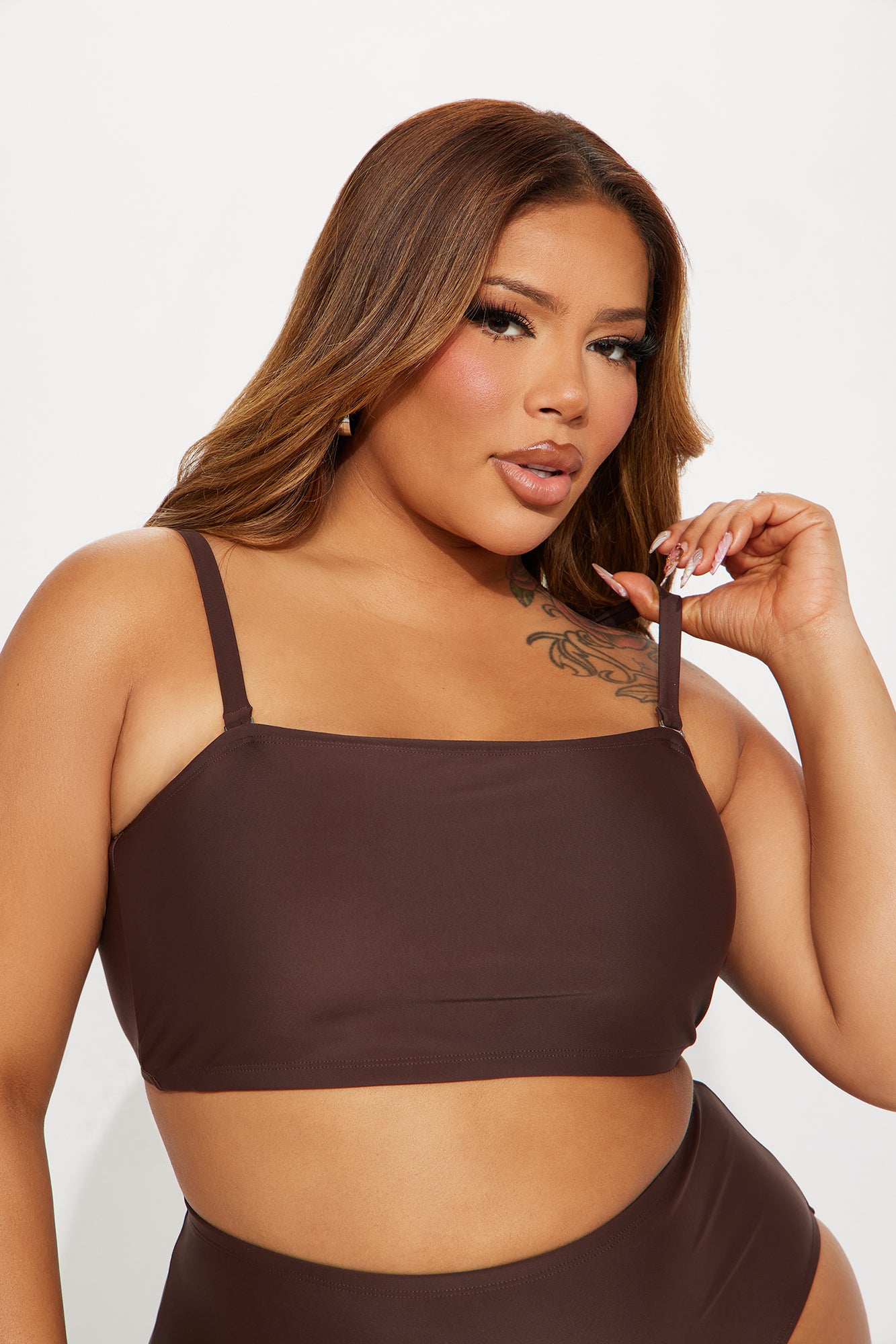 Maui Mix And Match Bandeau Bikini Top - Chocolate - Image 6