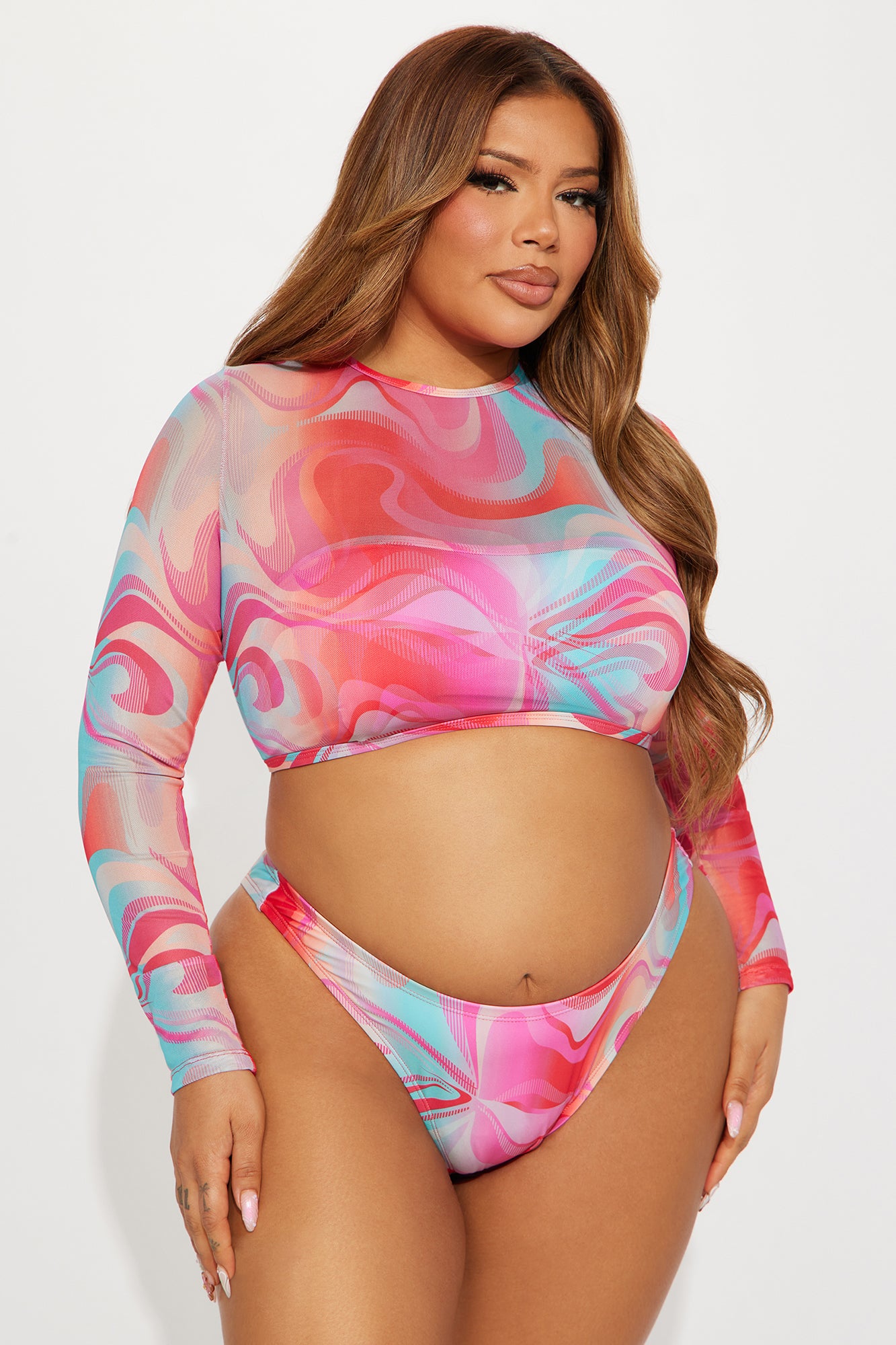 Ready For Sun Mesh 2 Piece Bikini - Red/combo - Image 5