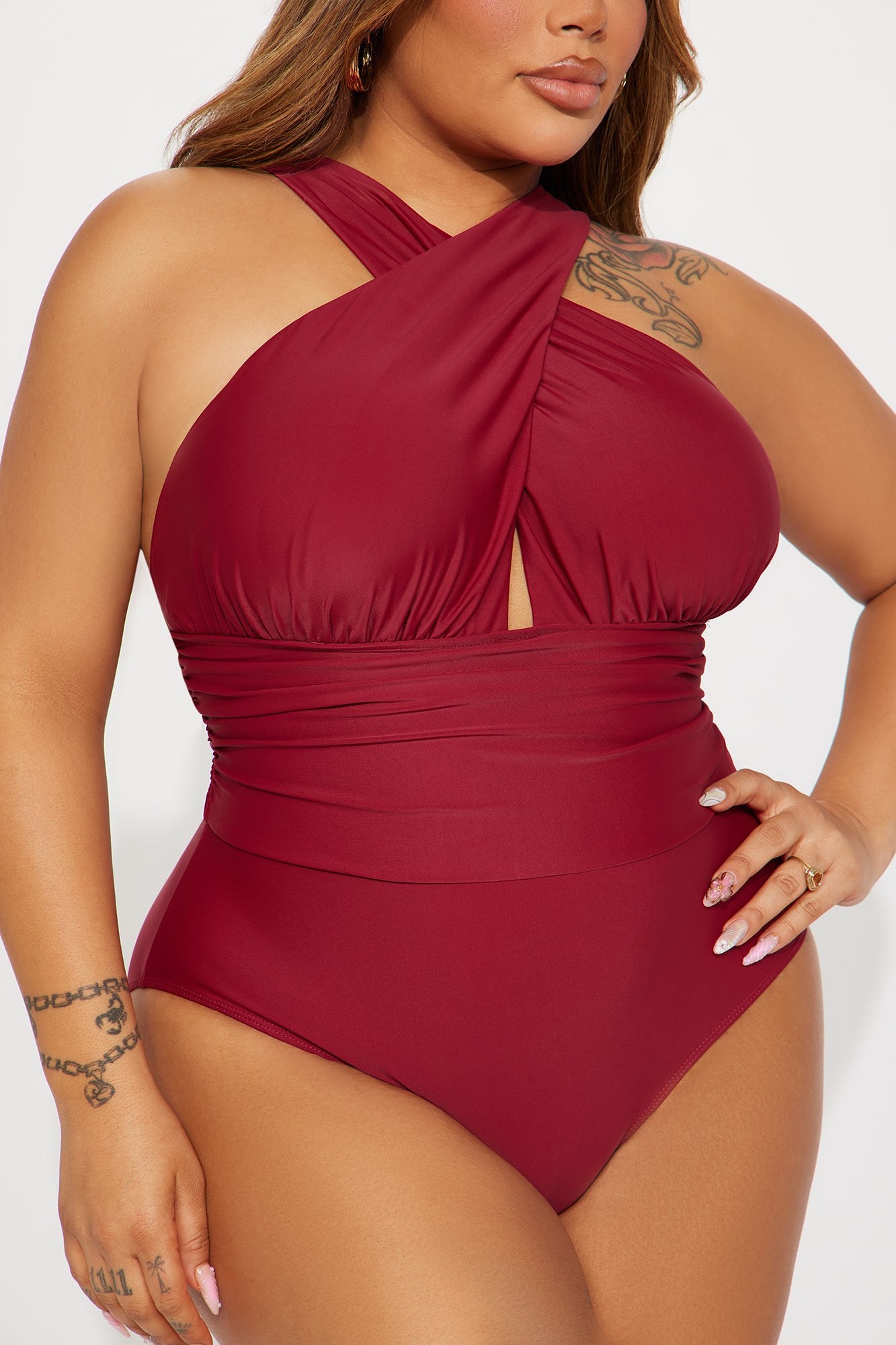 Maddie 1 Piece Swimsuit - Wine - Image 5