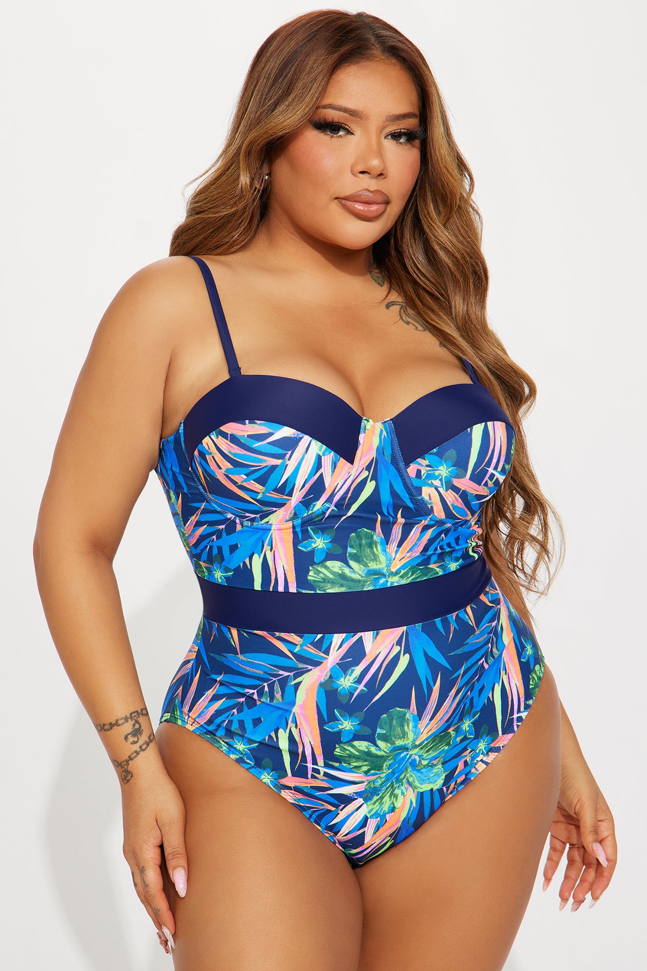 Francesca Bra Cup 1 Piece Swimsuit - Blue/combo - Image 4