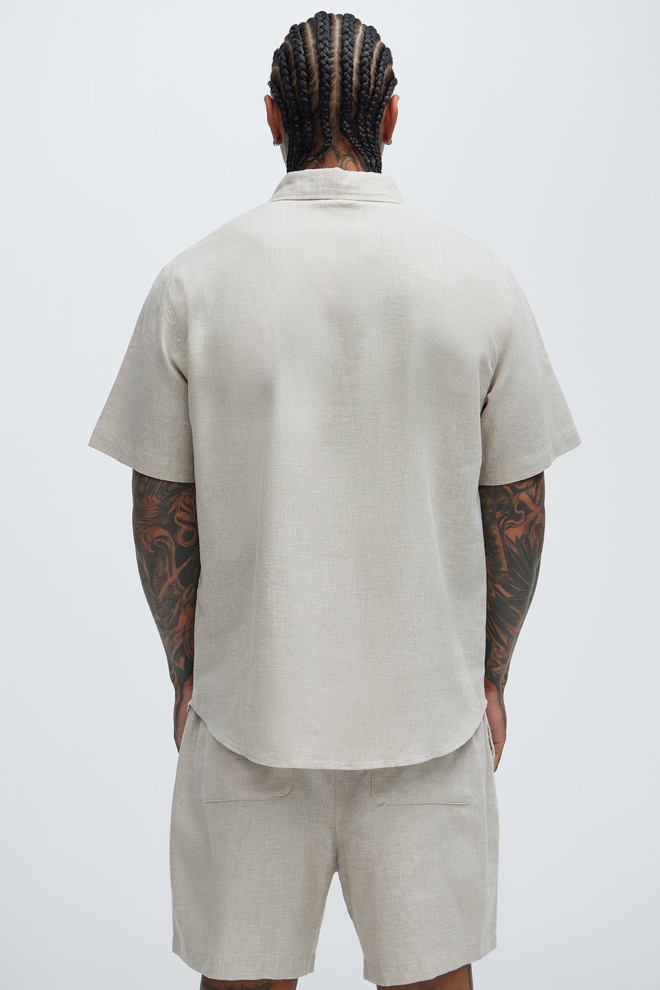 Bahamas Linen Classic Button Up Shirt - Stone - Image 4