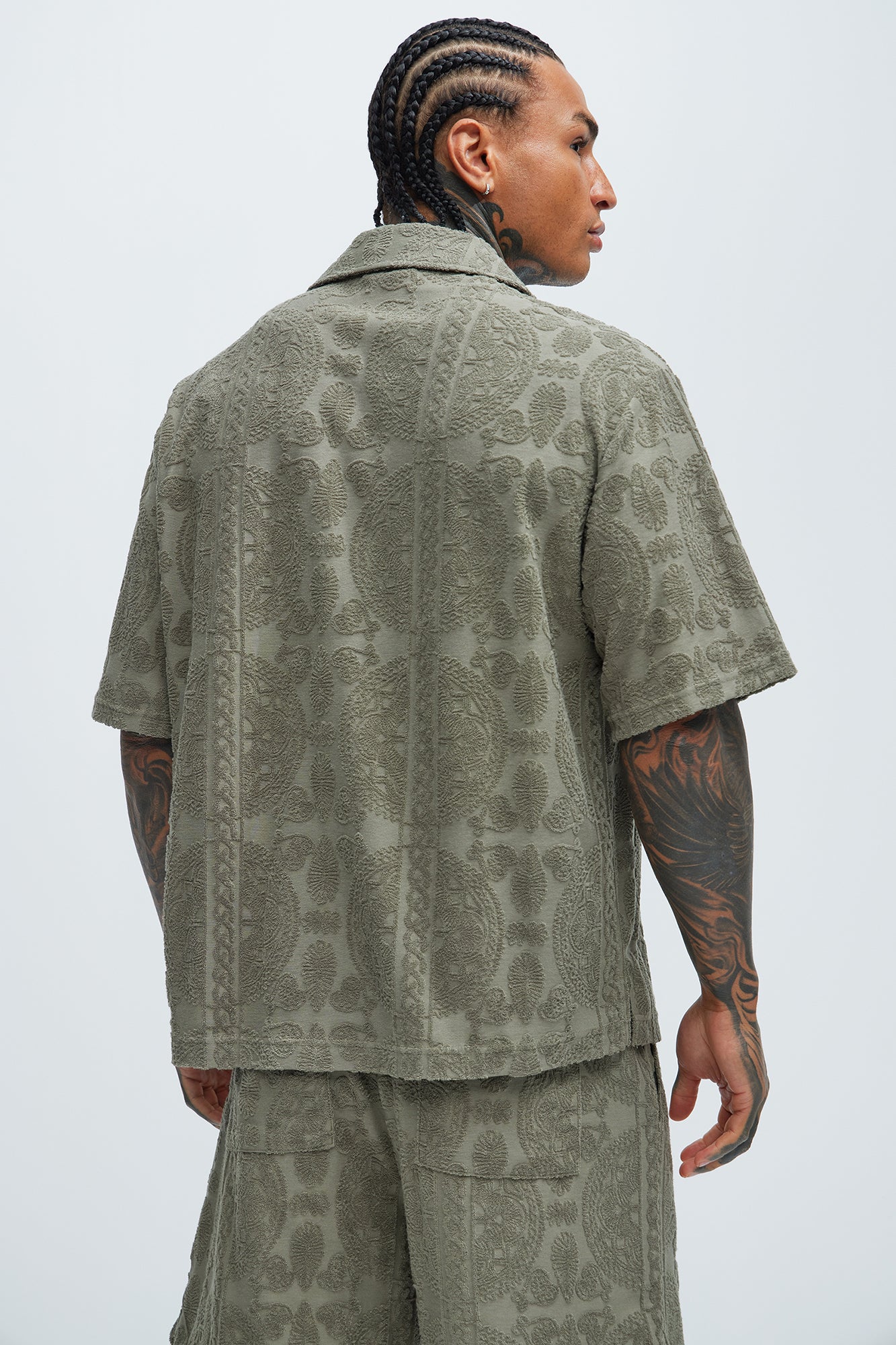 Link Textured Shirt - Olive - Image 3