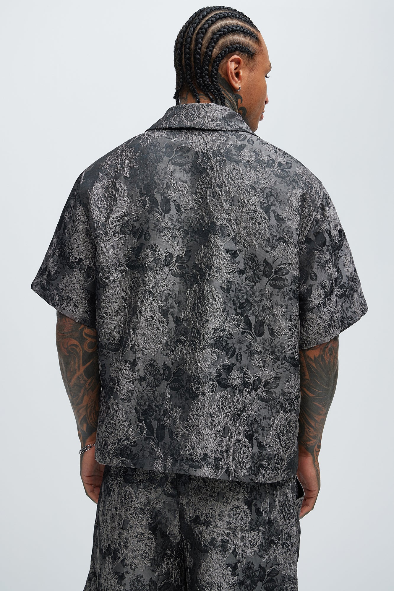 Harrison Jacquard Shirt - Charcoal - Image 4