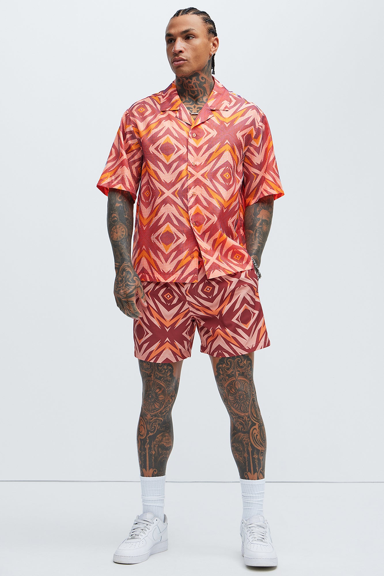Westyn Swim Mid Trunk - Orange/combo - Image 3