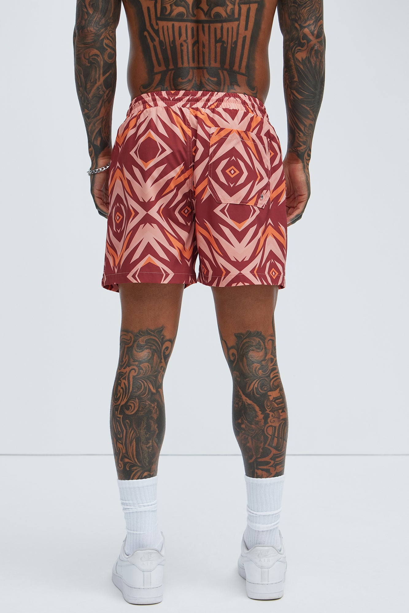Westyn Swim Mid Trunk - Orange/combo - Image 4