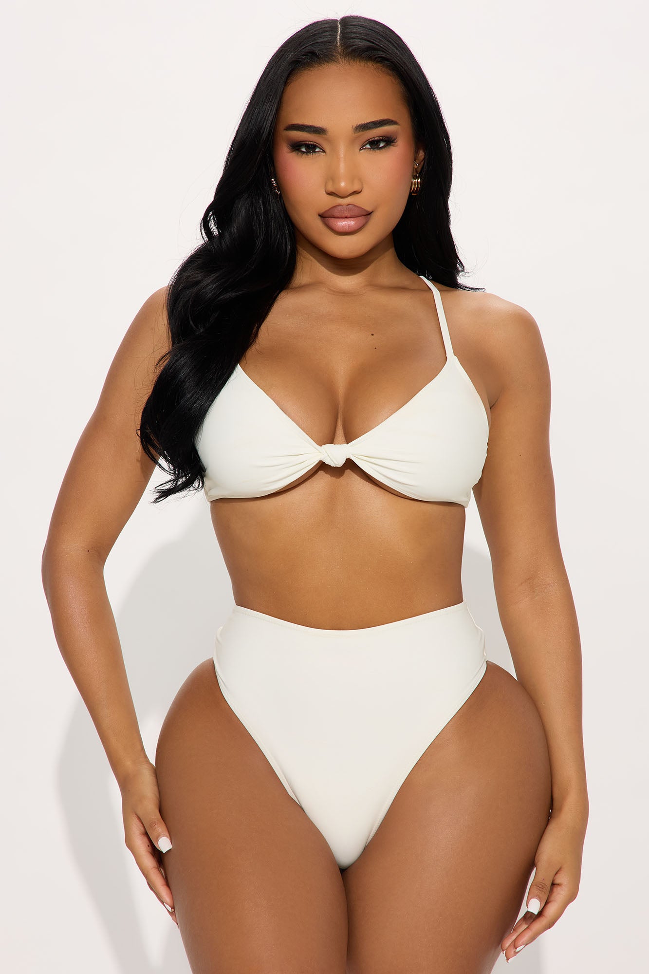 Christina Floral Lace 3 Piece Bikini Sarong Set - Ivory - Image 3