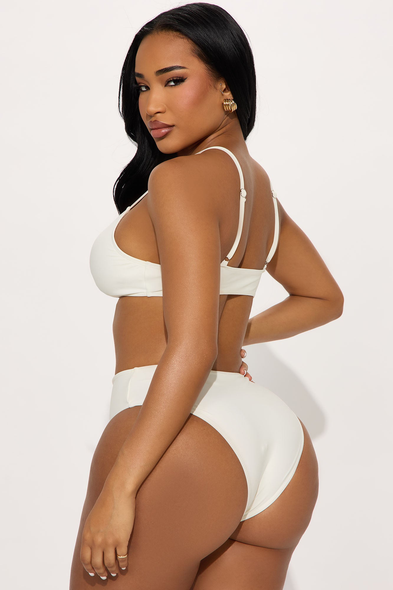 Christina Floral Lace 3 Piece Bikini Sarong Set - Ivory - Image 5