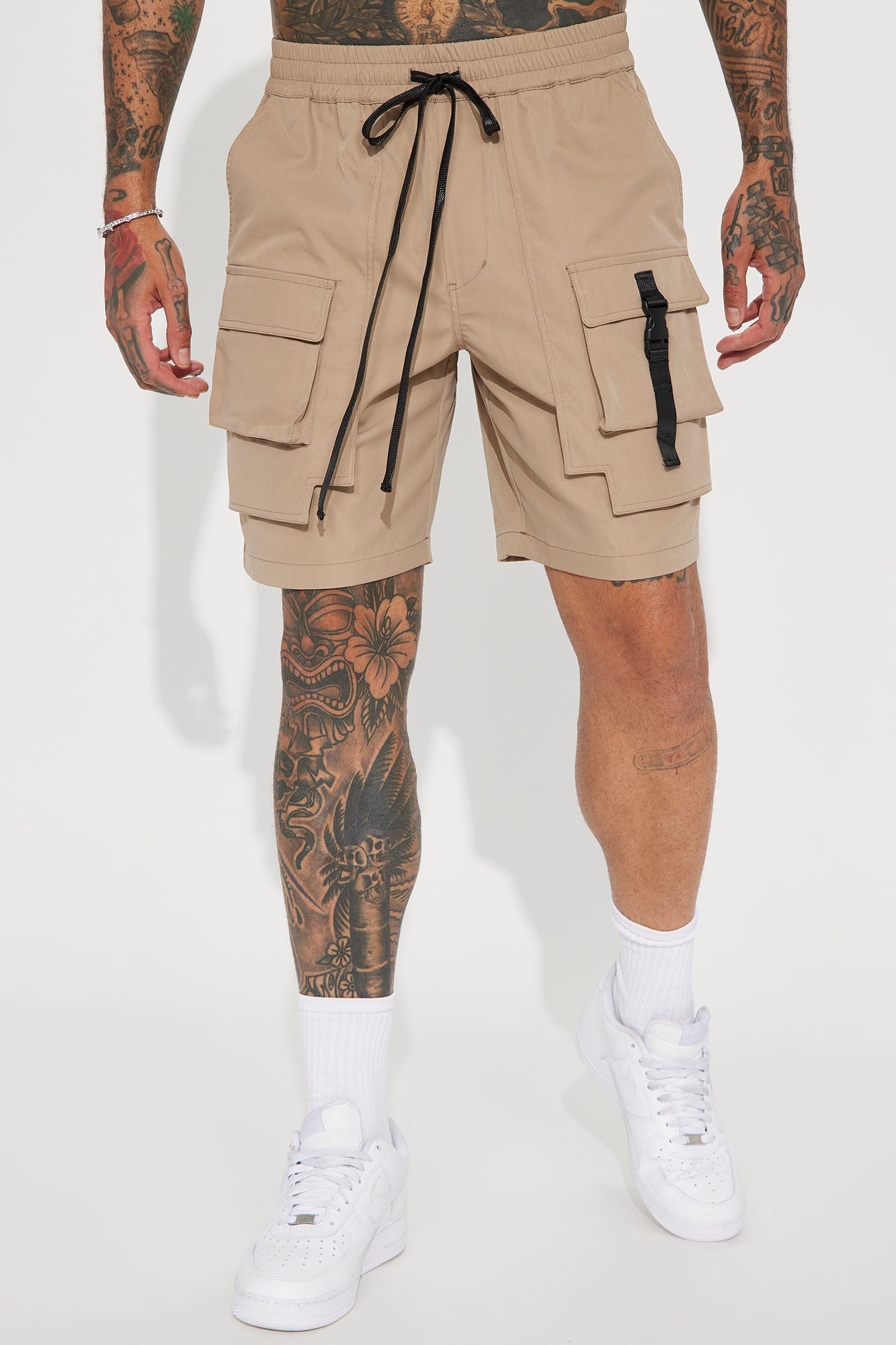 All Cap Utility Nylon Cargo Shorts - Taupe - Image 5
