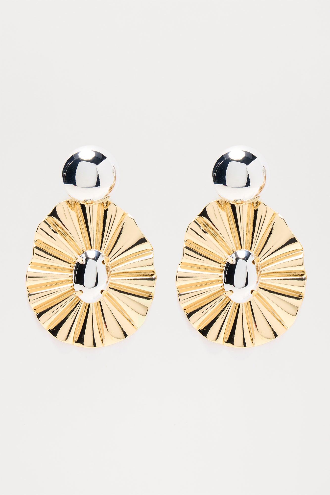 Cassidy Floral Two Tone Drop Earrings - Multi Color - Image 3