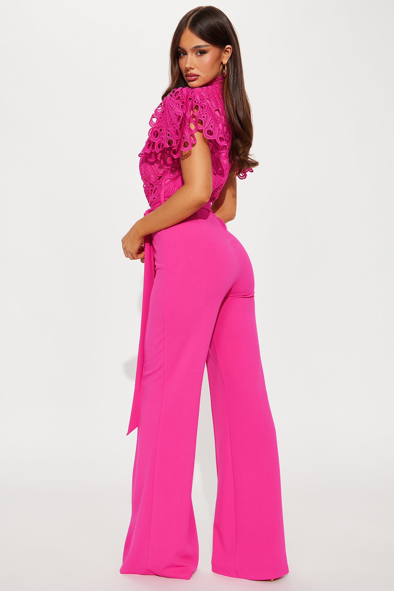 Donella Crepe Jumpsuit - Fuchsia - Image 3