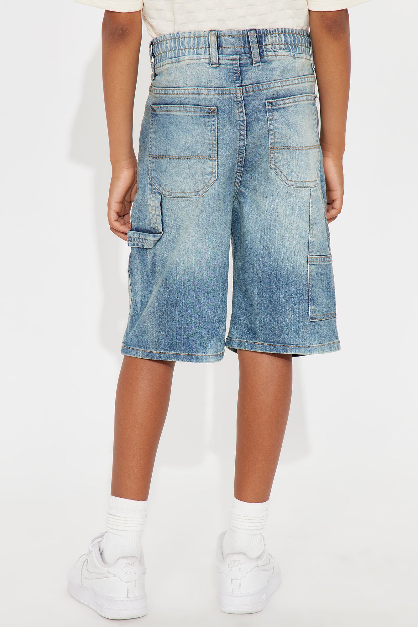 Mini Seth Denim Cargo Shorts - Light Wash - Image 3
