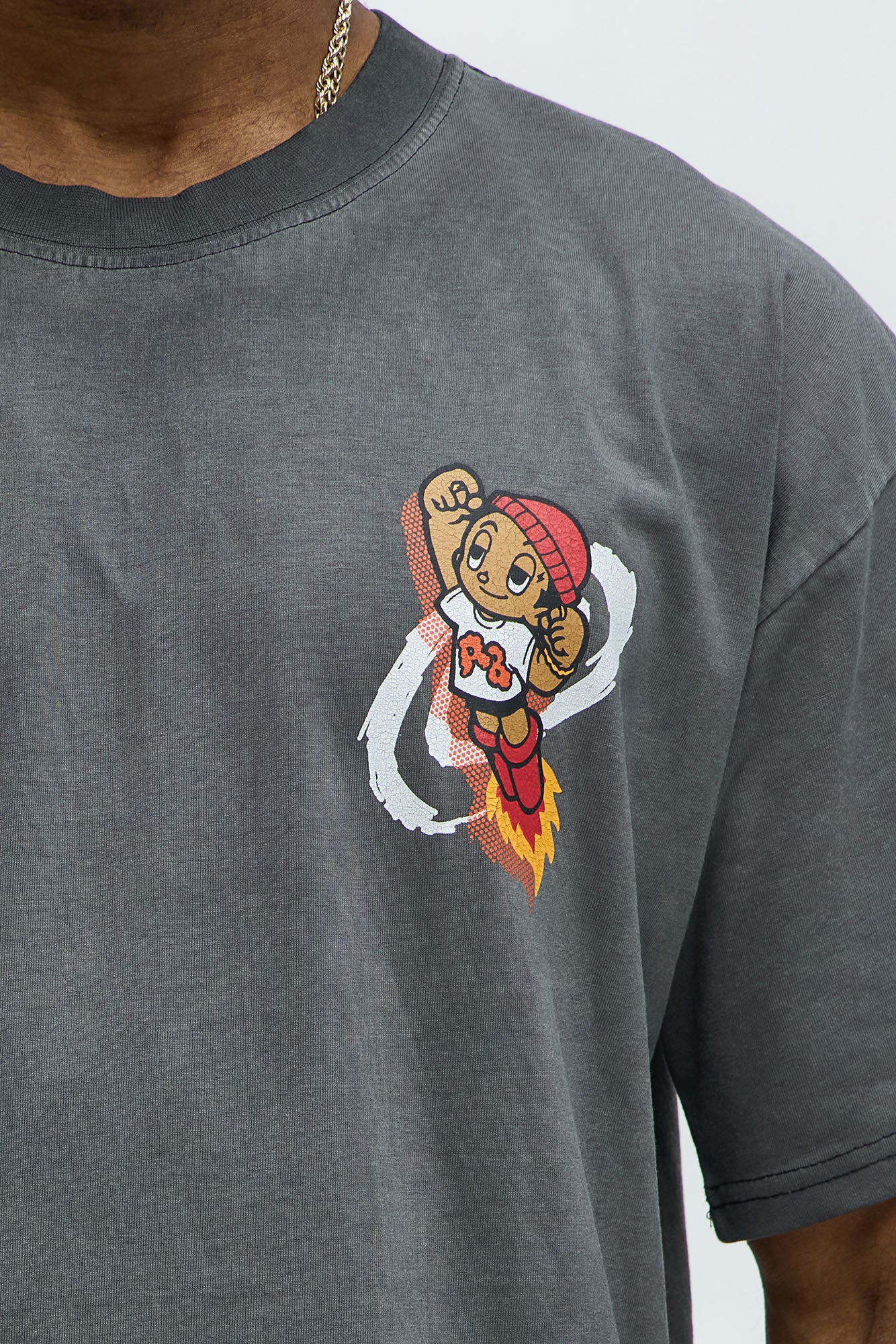 Cosmic Fitted Boy Oversized Short Sleeve Tee - Grey - Image 3