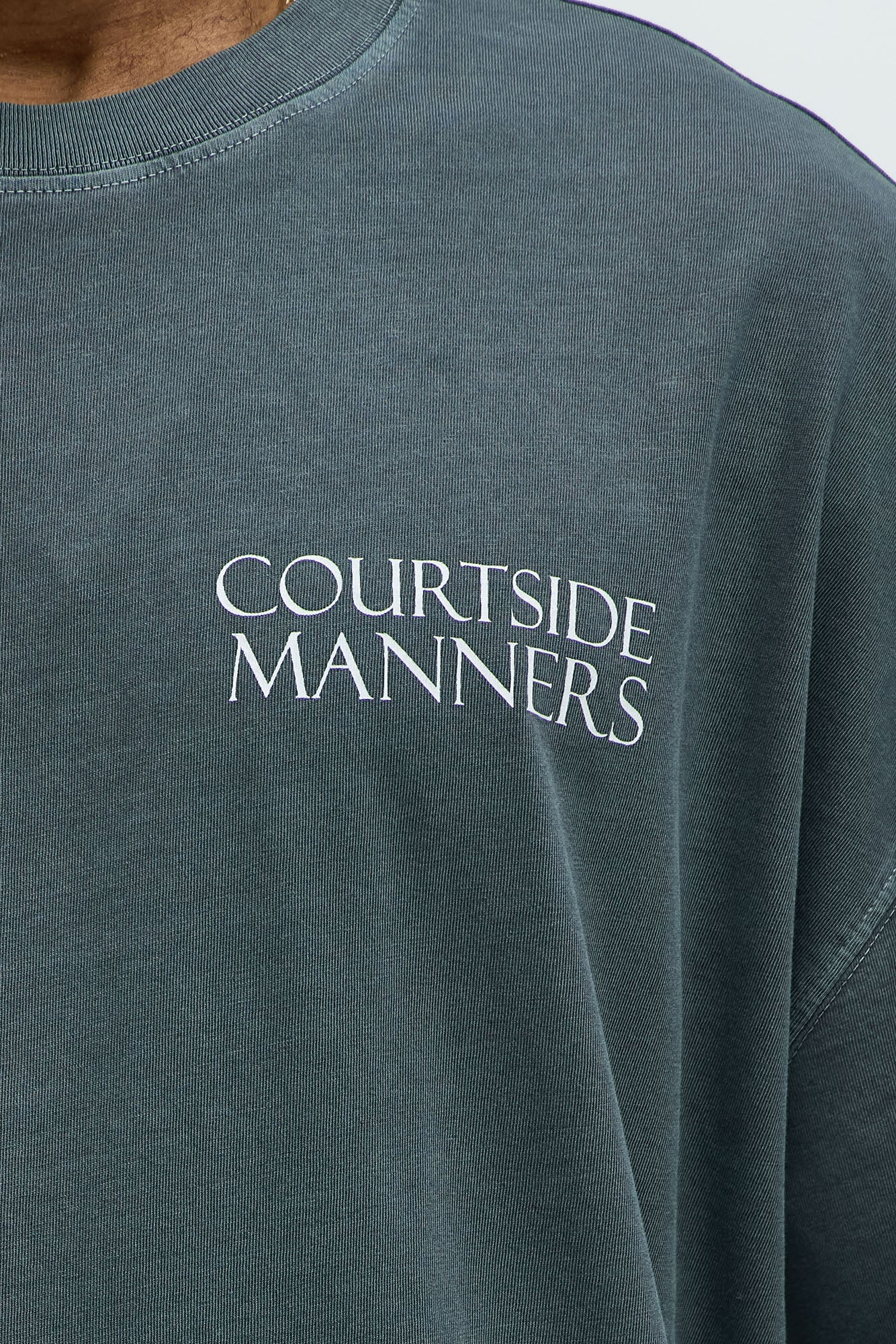 Courtside Manners Oversized Short Sleeve Tee - Grey - Image 3