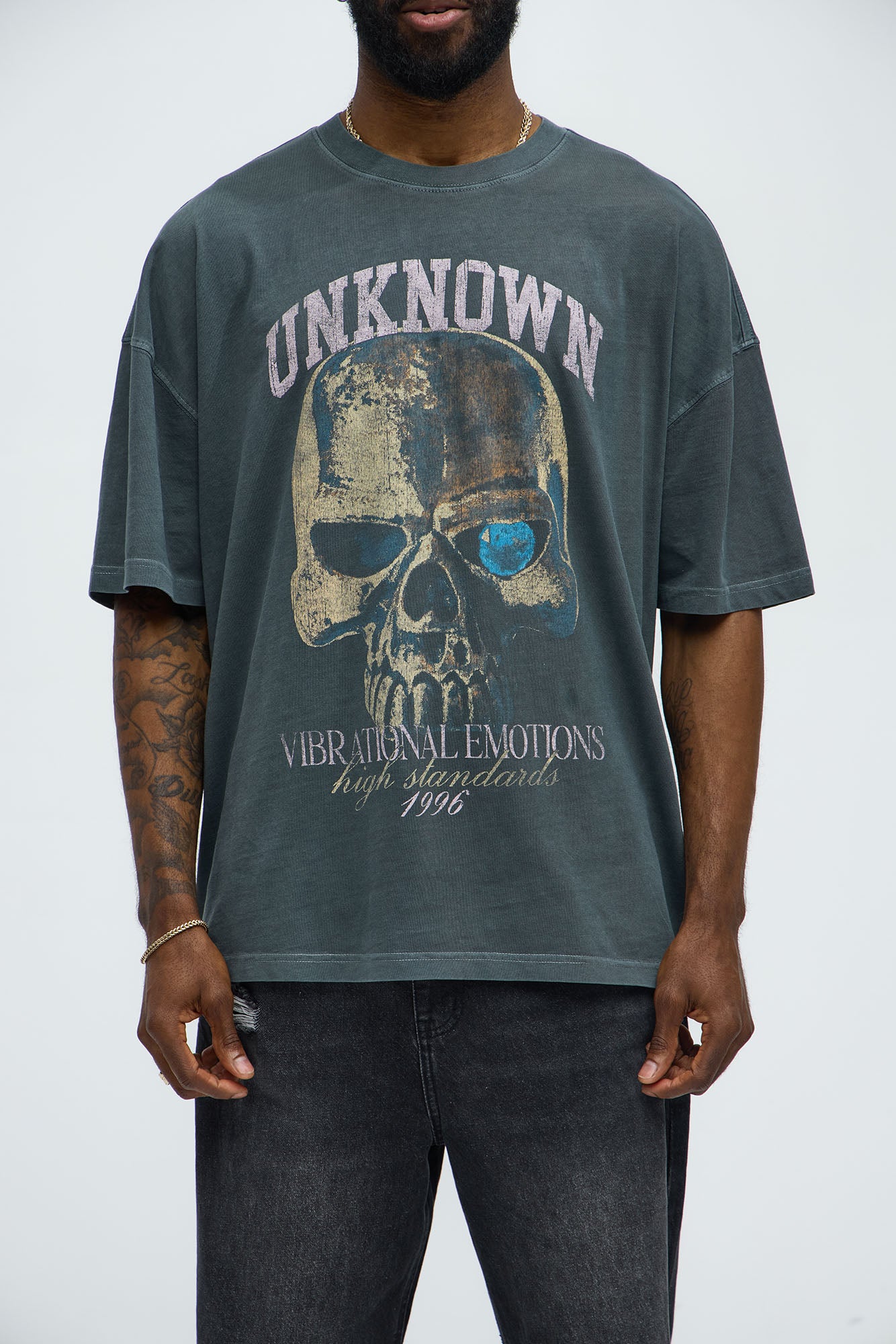 Unknown High Standards Oversized Short Sleeve Tee - Grey - Image 3