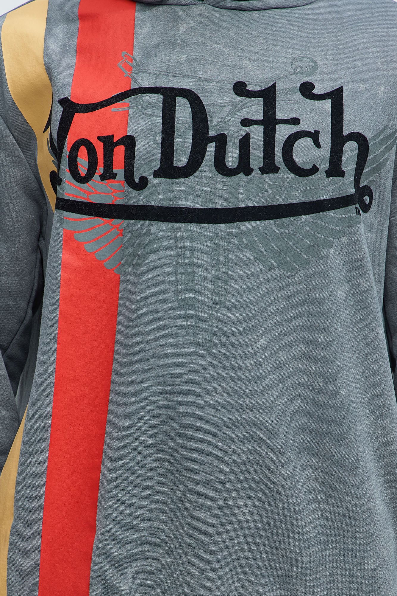 Von Dutch Racing Stripes Hoodie - Charcoal - Image 3