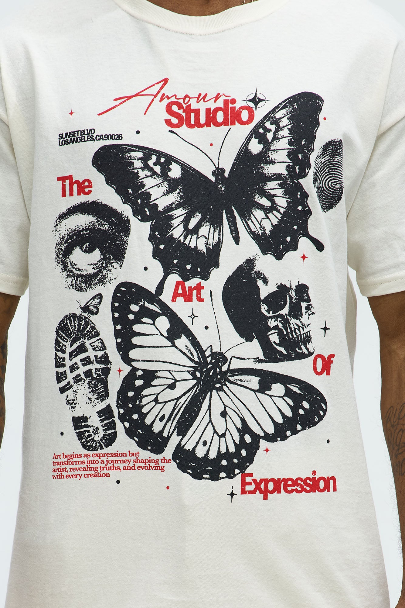 The Amour Studio Short Sleeve Tee - Natural - Image 3