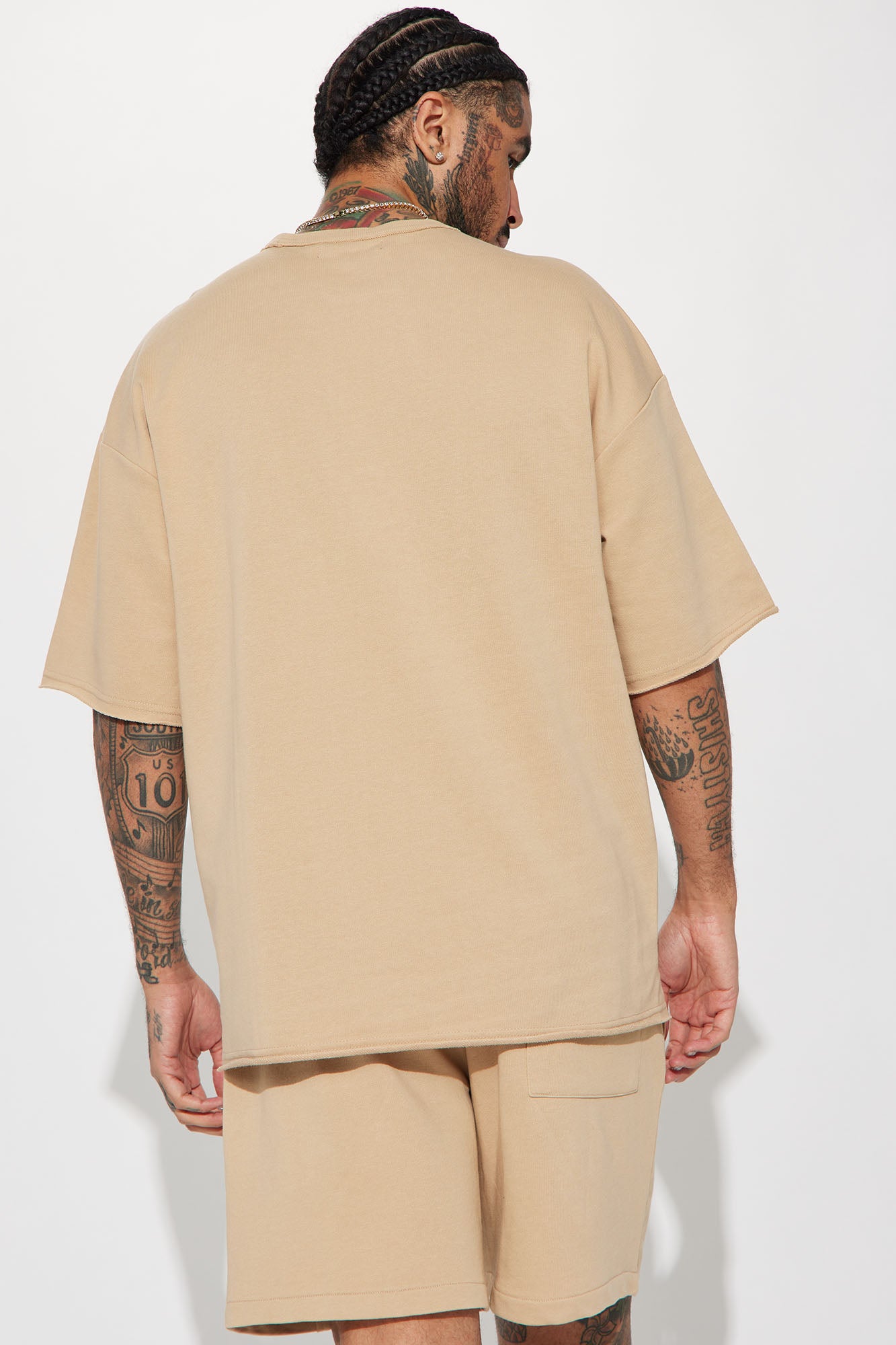 I Like How It Looks Oversized Terry Short Sleeve Tee - Tan - Image 8