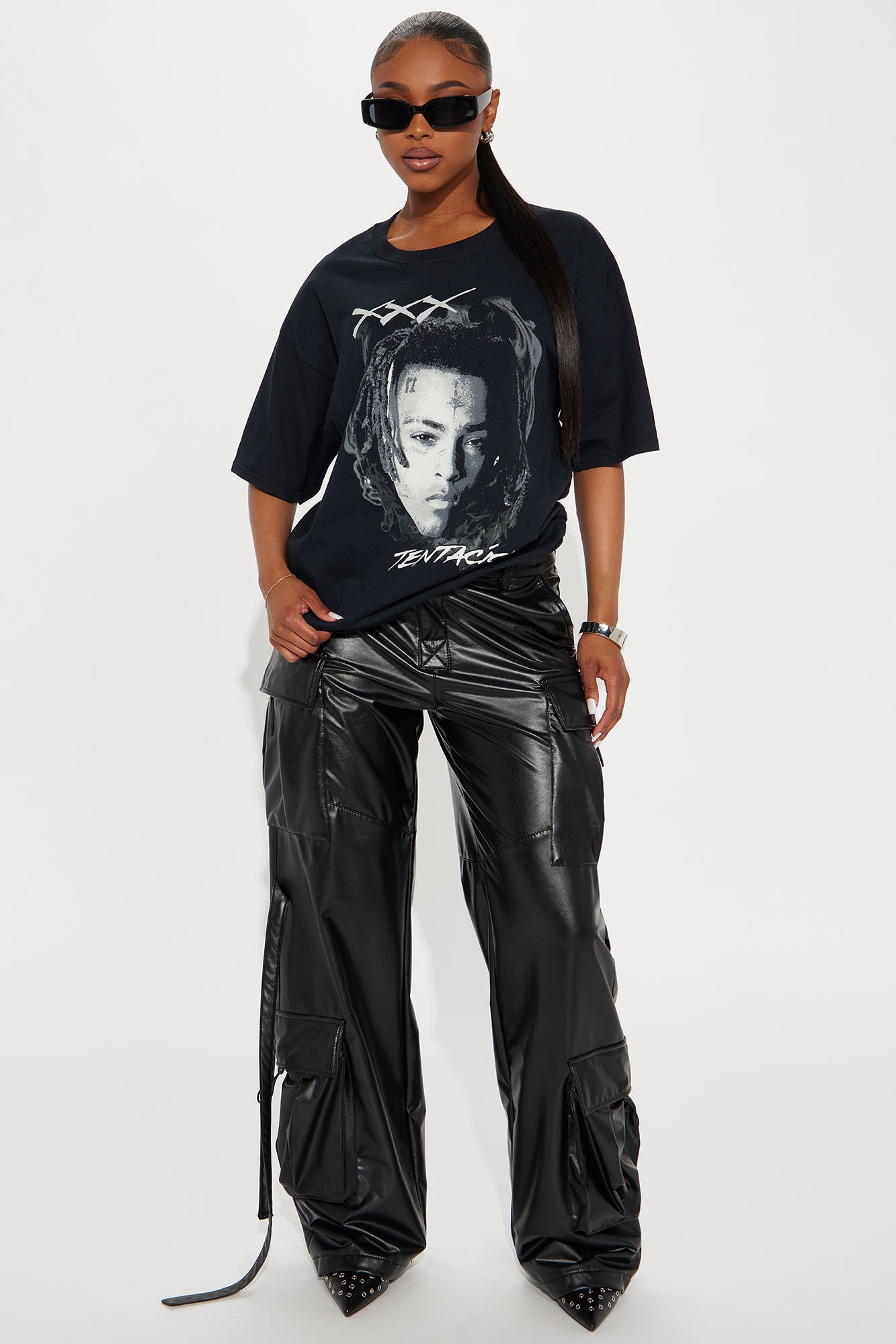 XXX TENTACION Only Oversized Tee - Black - Image 3