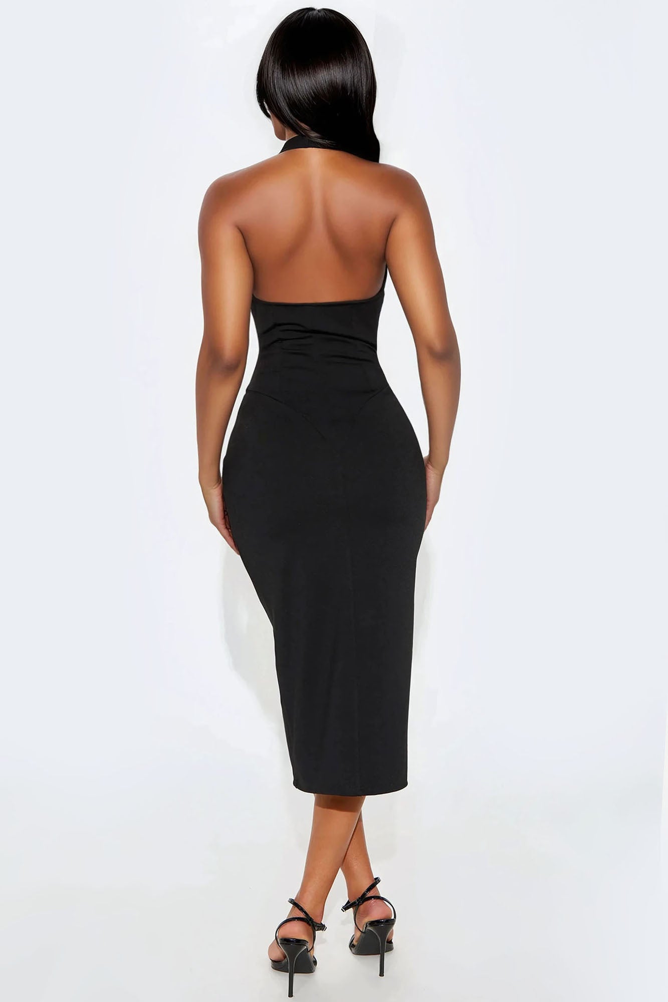 Carmine Ponte Halter Midi Dress - Black - Image 3