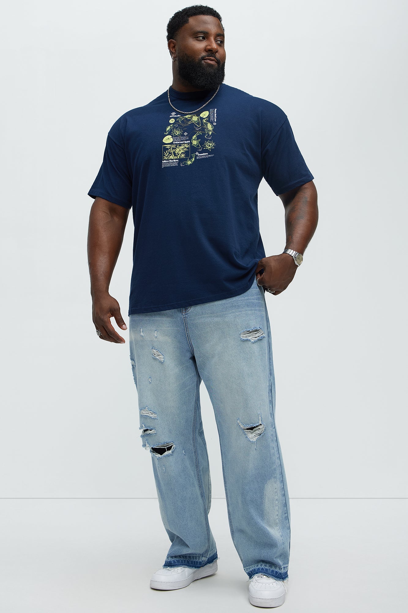 Follow The Flow Short Sleeve Tee - Navy - Image 8