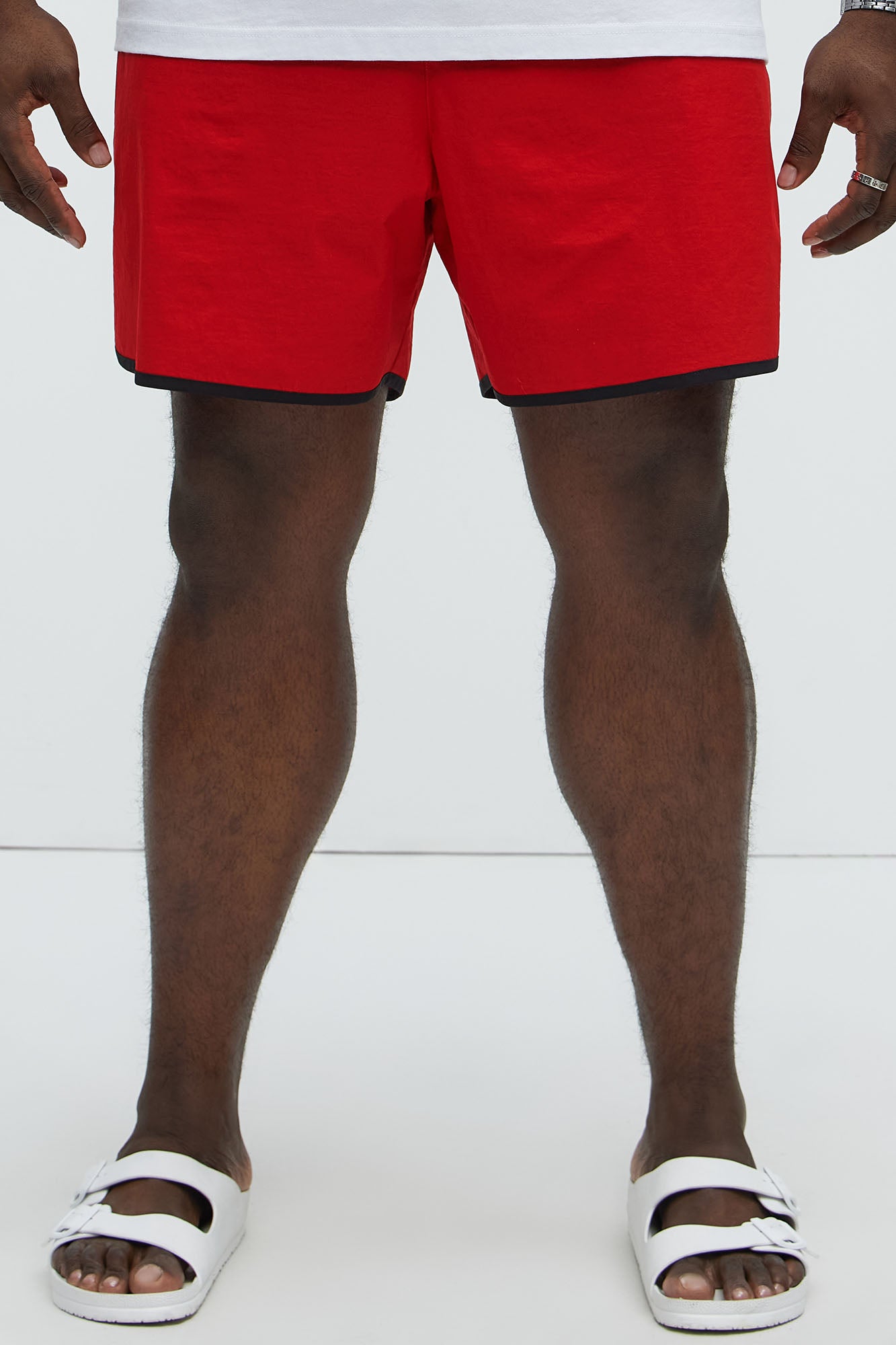 Retro Breeze Swim Mid Trunk - Red - Image 5