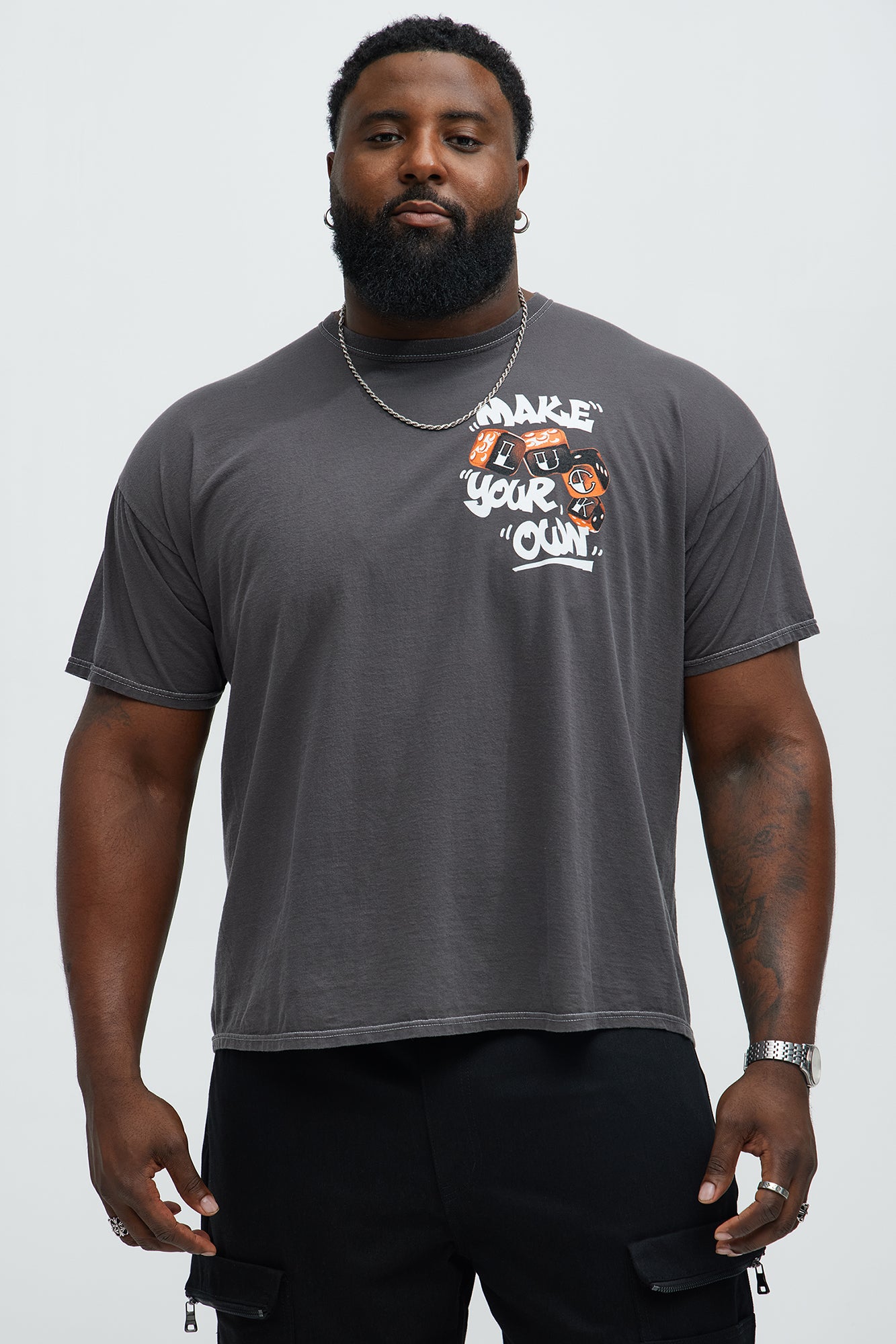 Make Your Own Luck Short Sleeve Tee - Charcoal - Image 6