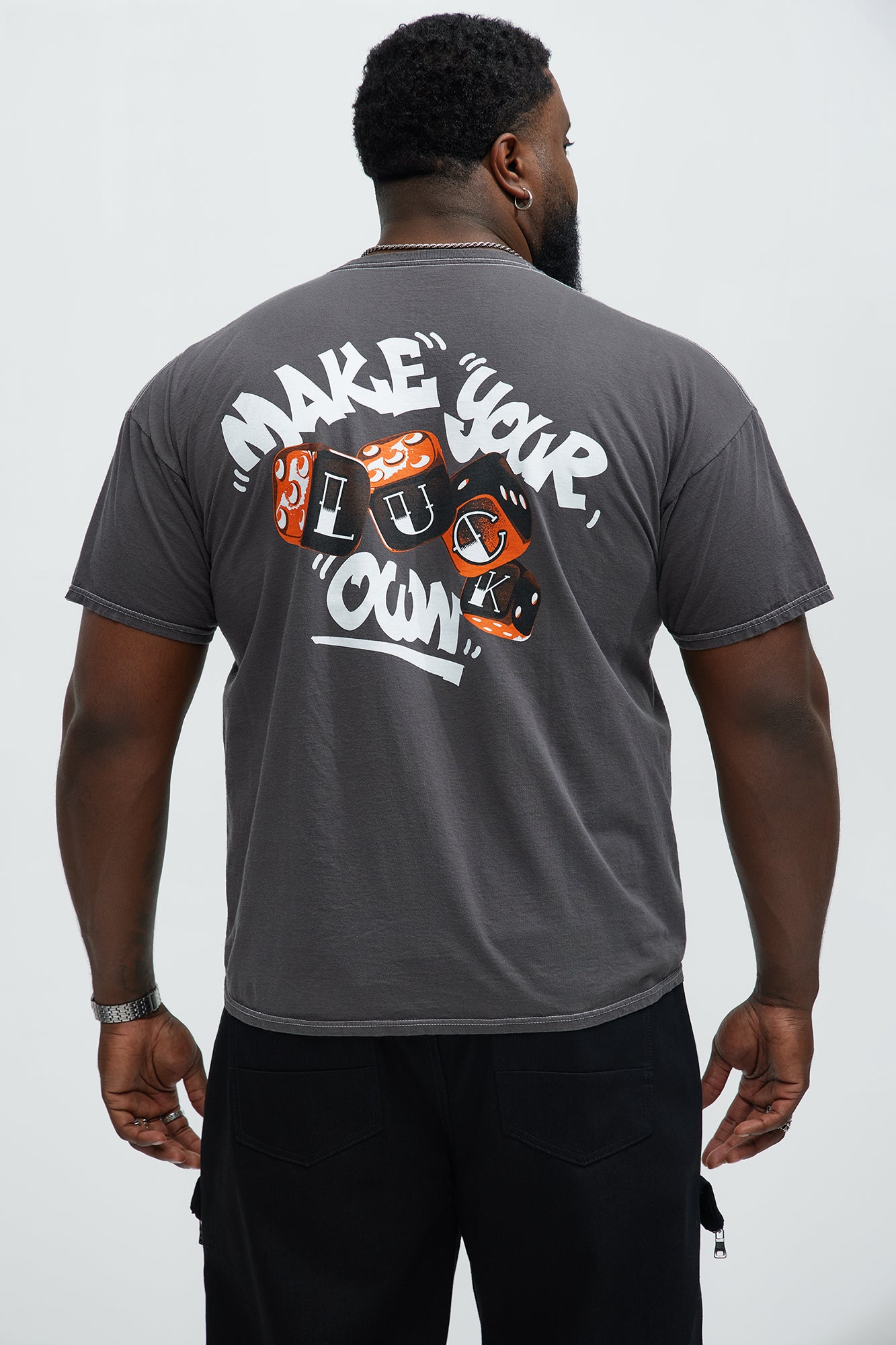 Make Your Own Luck Short Sleeve Tee - Charcoal - Image 5