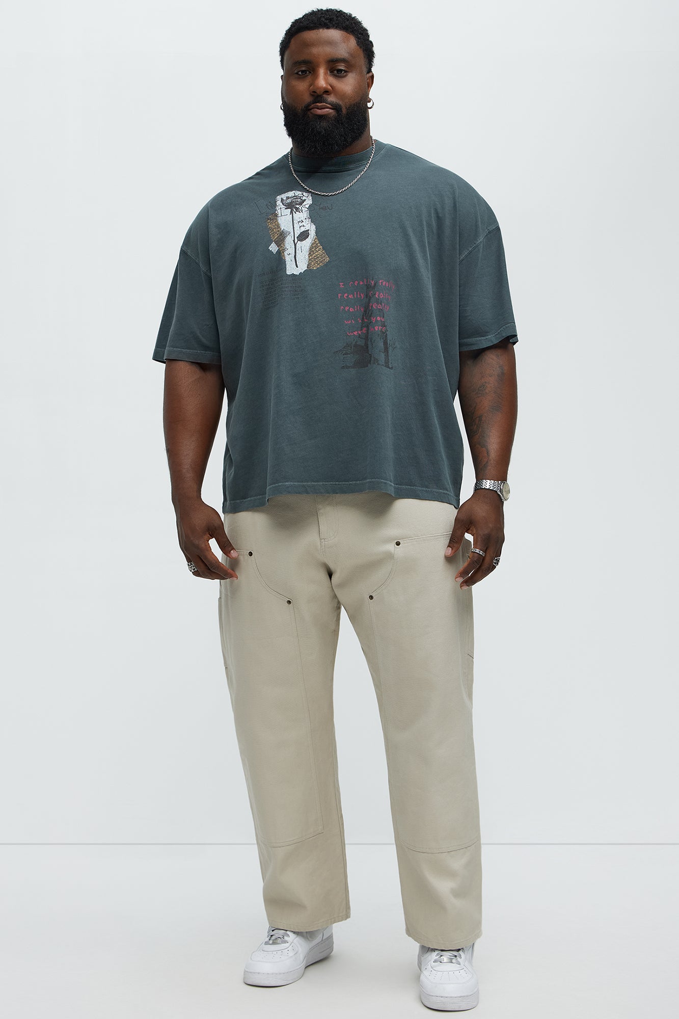 Wishful Thinking Oversized Short Sleeve Tee - Grey - Image 6