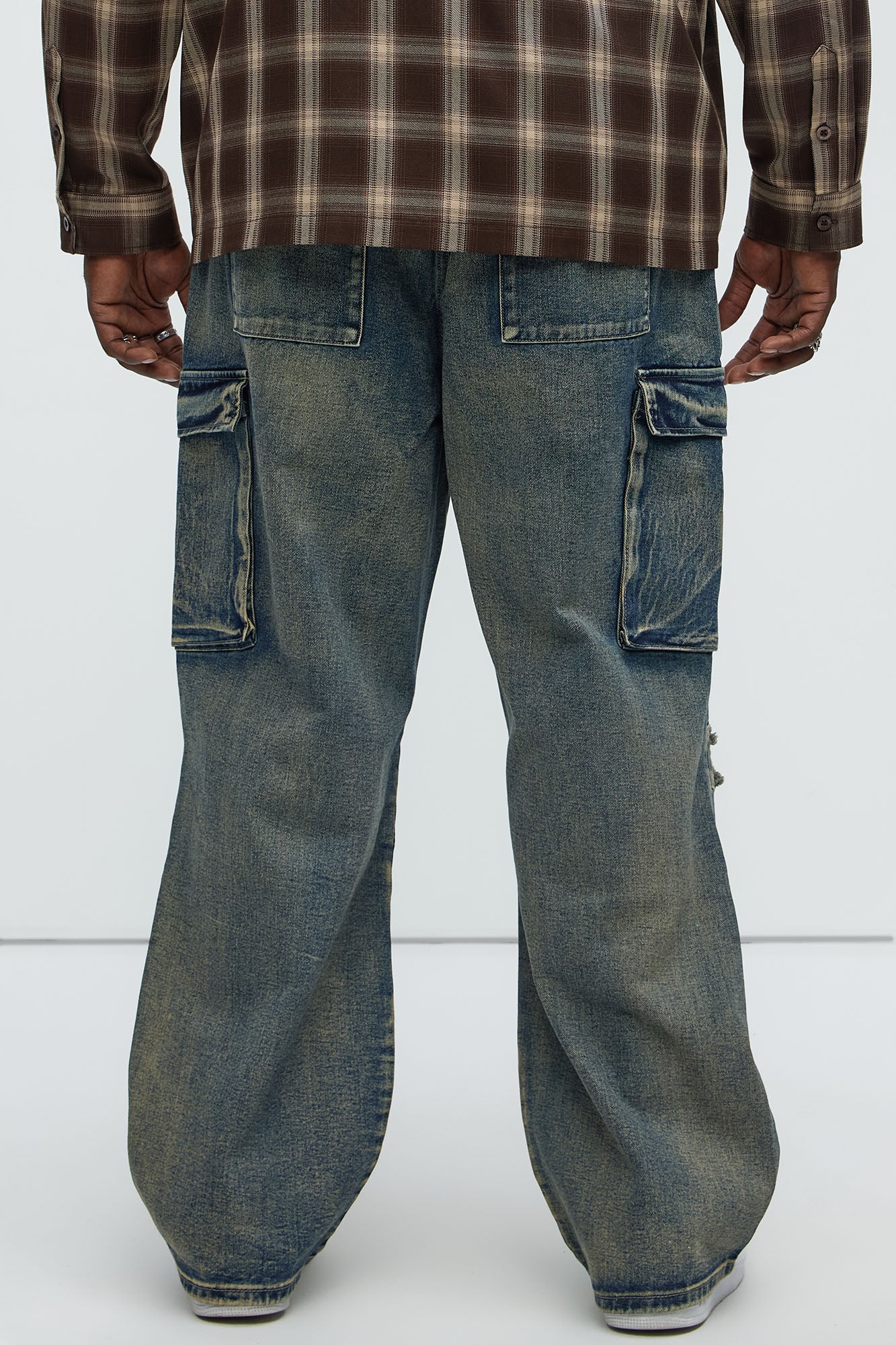 Johnson Baggy Cargo Jeans - Vintage Blue Wash - Image 9