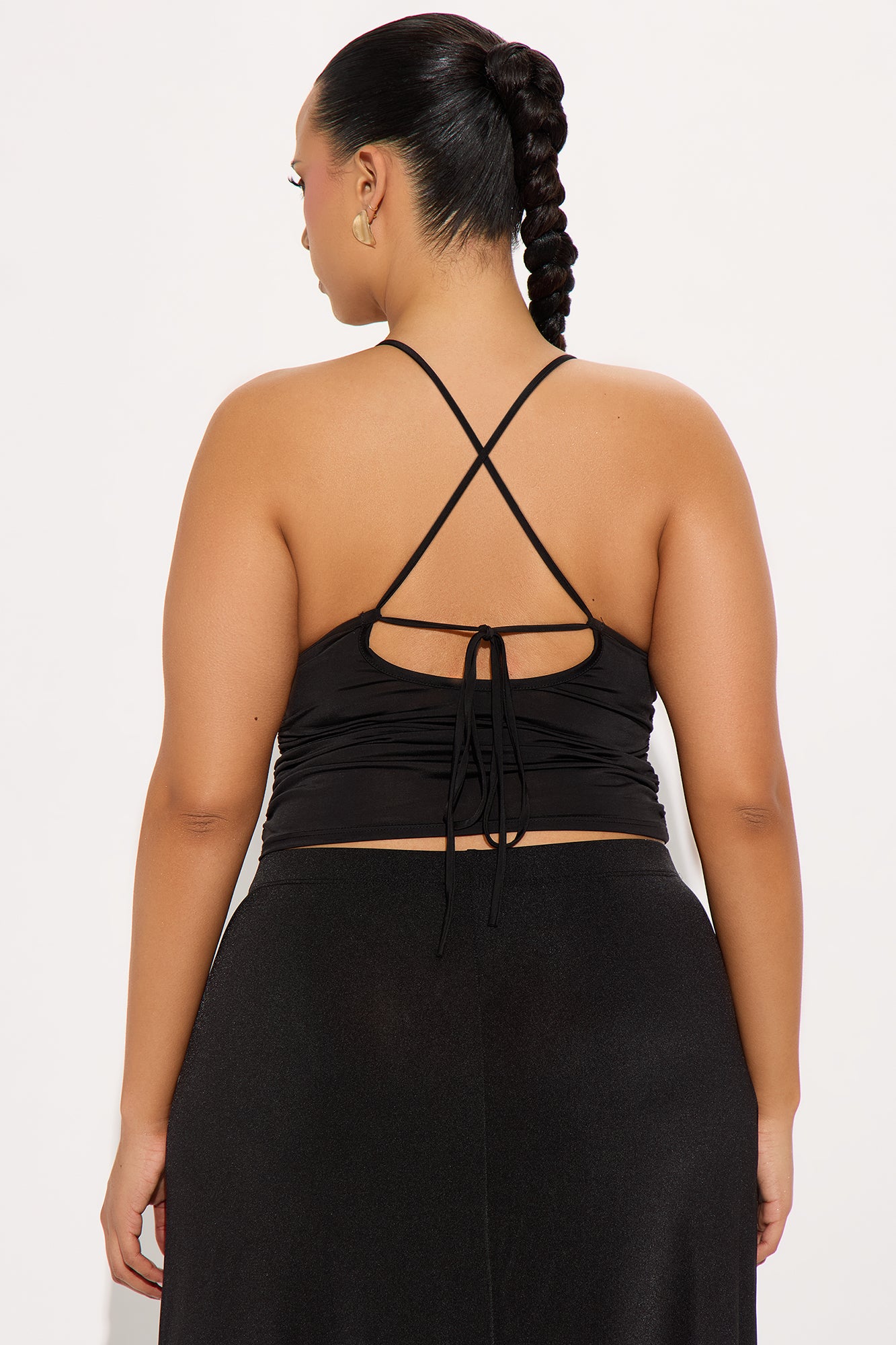 Hera Ruched X Back Top - Black - Image 6