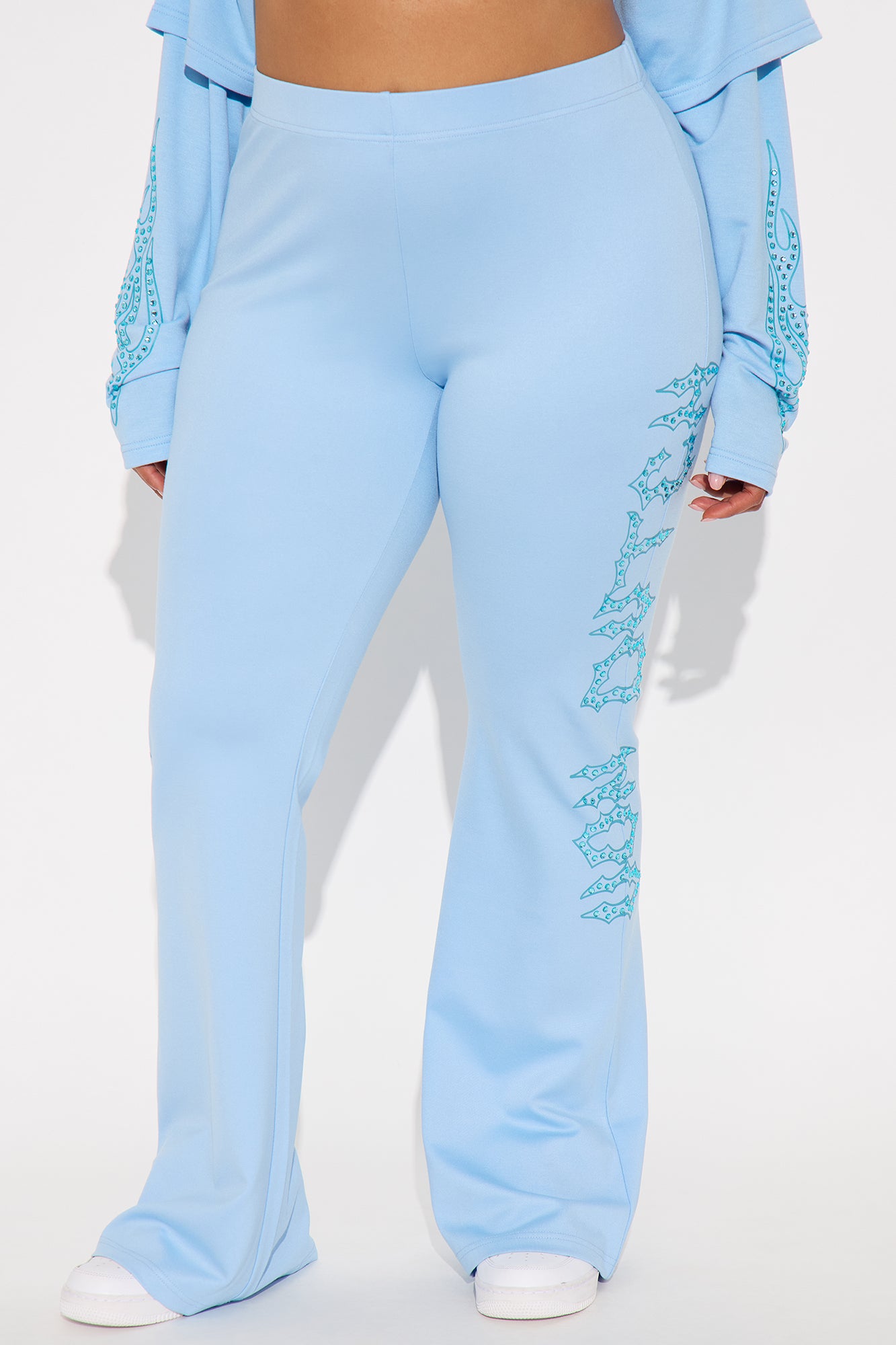 Von Dutch Fire Racer Rhinestone Flared Pant - Blue - Image 6