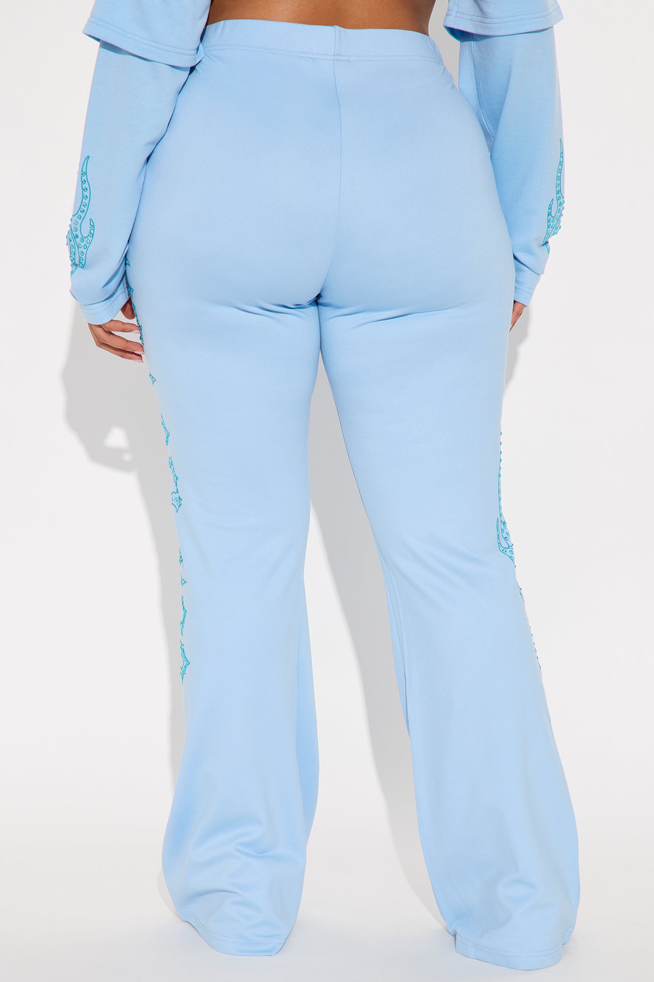 Von Dutch Fire Racer Rhinestone Flared Pant - Blue - Image 7