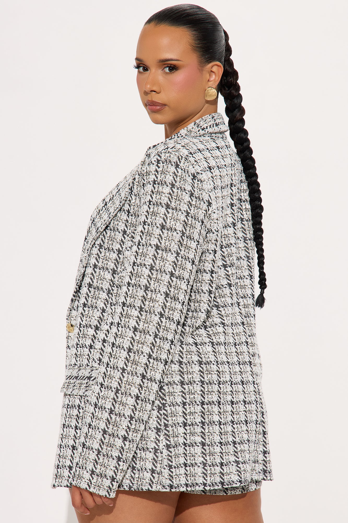 Get A Clue Tweed Blazer - Black/combo - Image 7