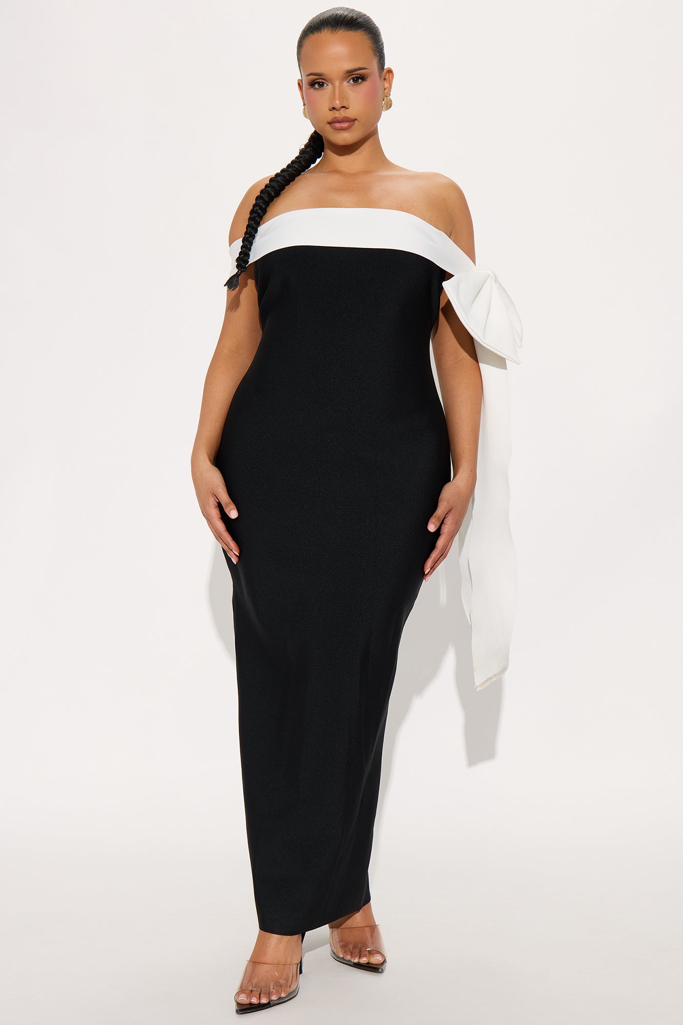 Isabella Bandage Maxi Dress - Black/White - Image 4