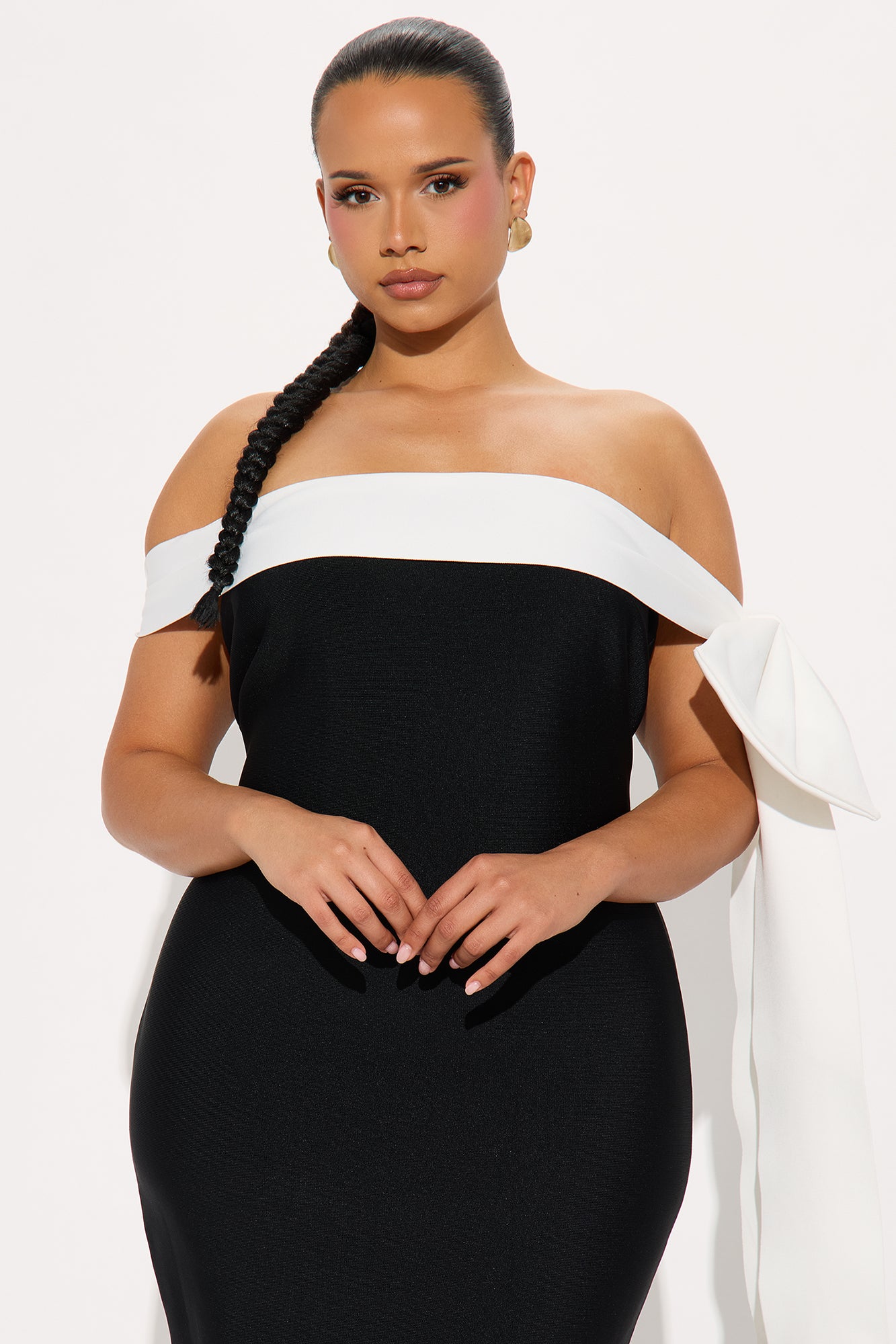 Isabella Bandage Maxi Dress - Black/White - Image 5