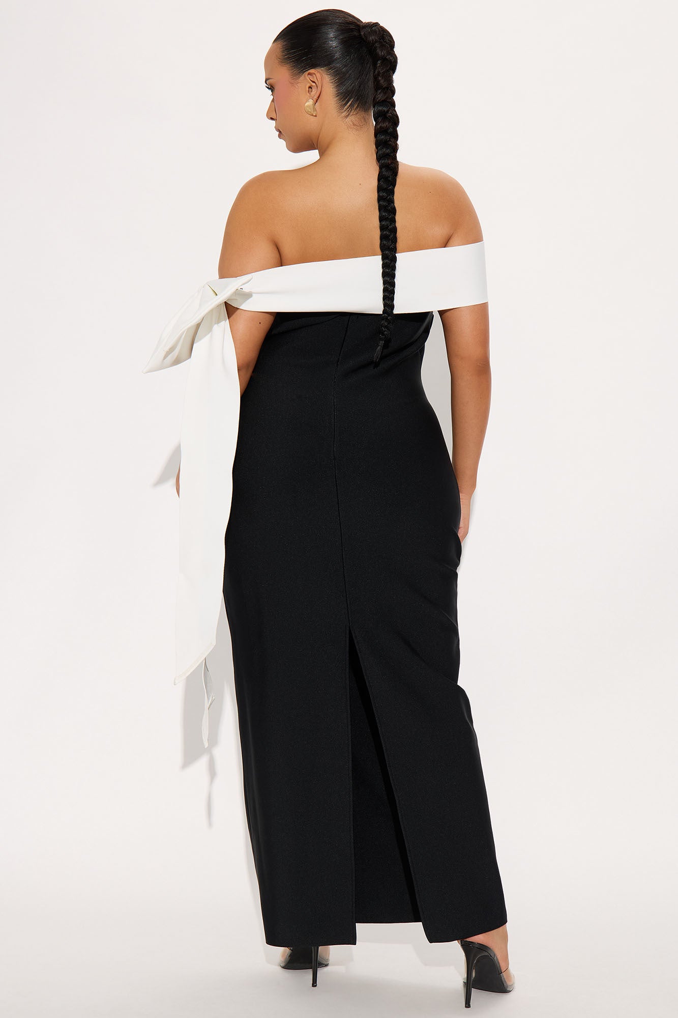 Isabella Bandage Maxi Dress - Black/White - Image 7