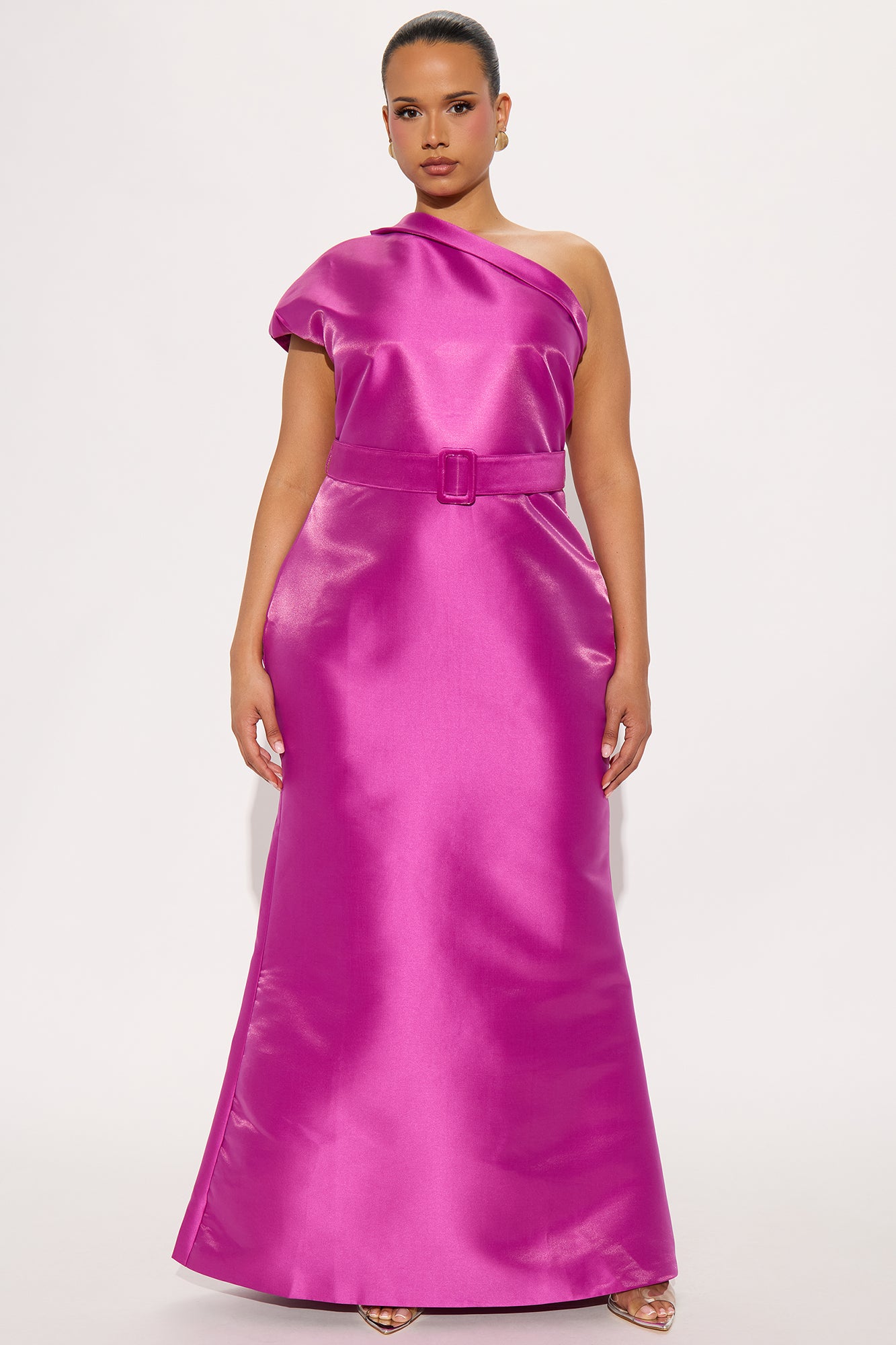 Brianne Belted Gown - Magenta - Image 4