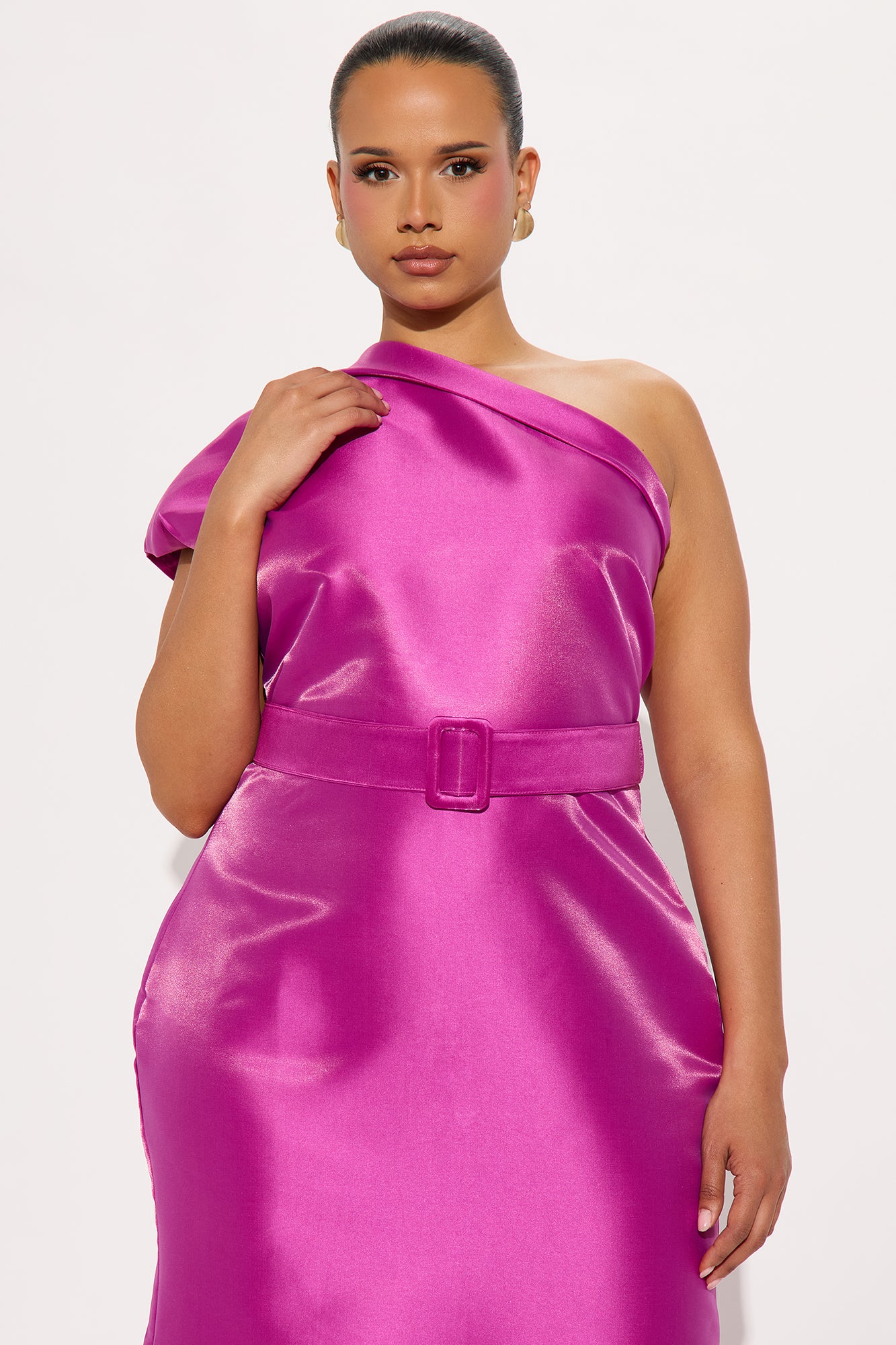 Brianne Belted Gown - Magenta - Image 5