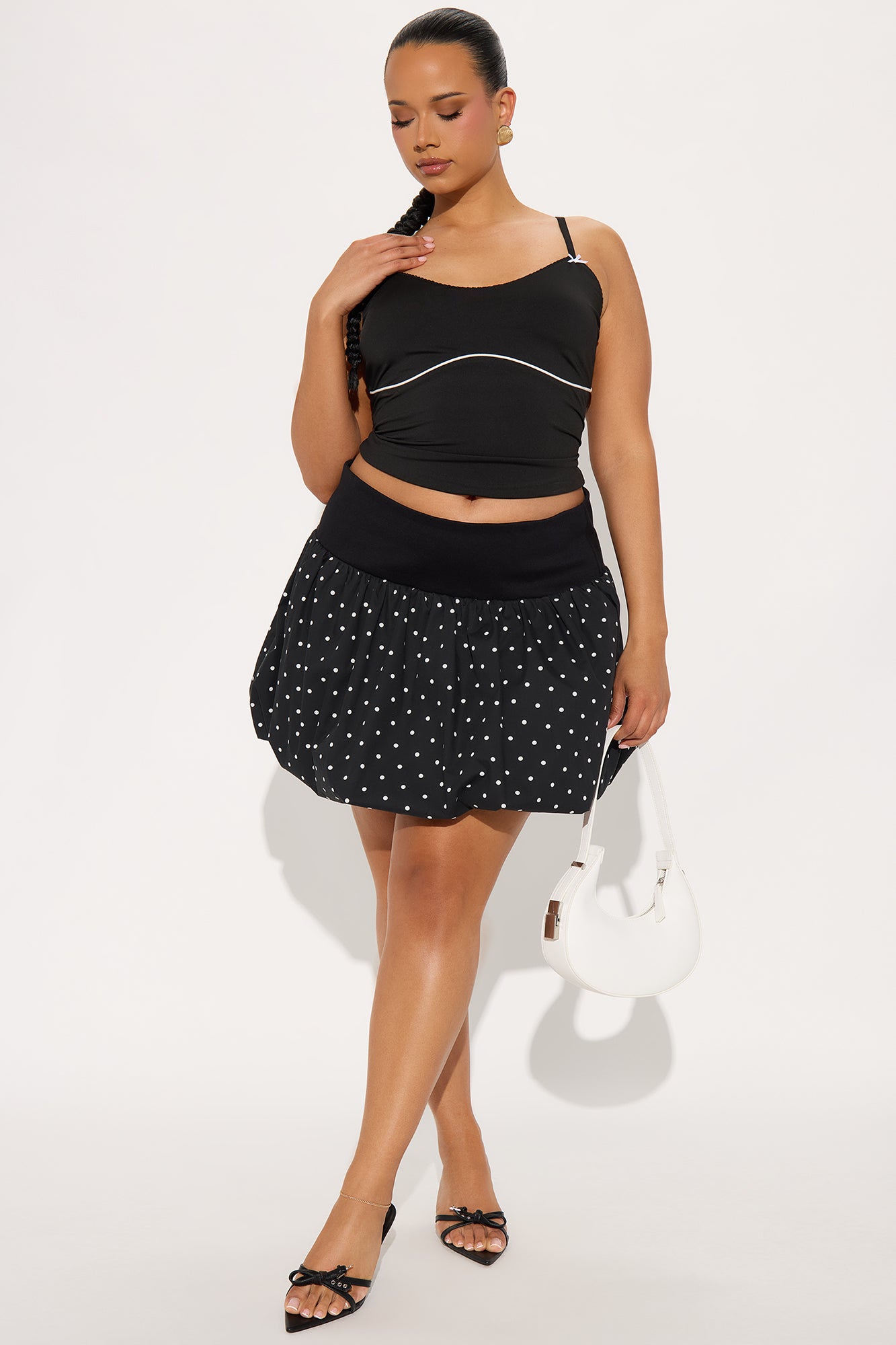 Juliette Bubble Hem Mini Skirt - Black/combo - Image 4