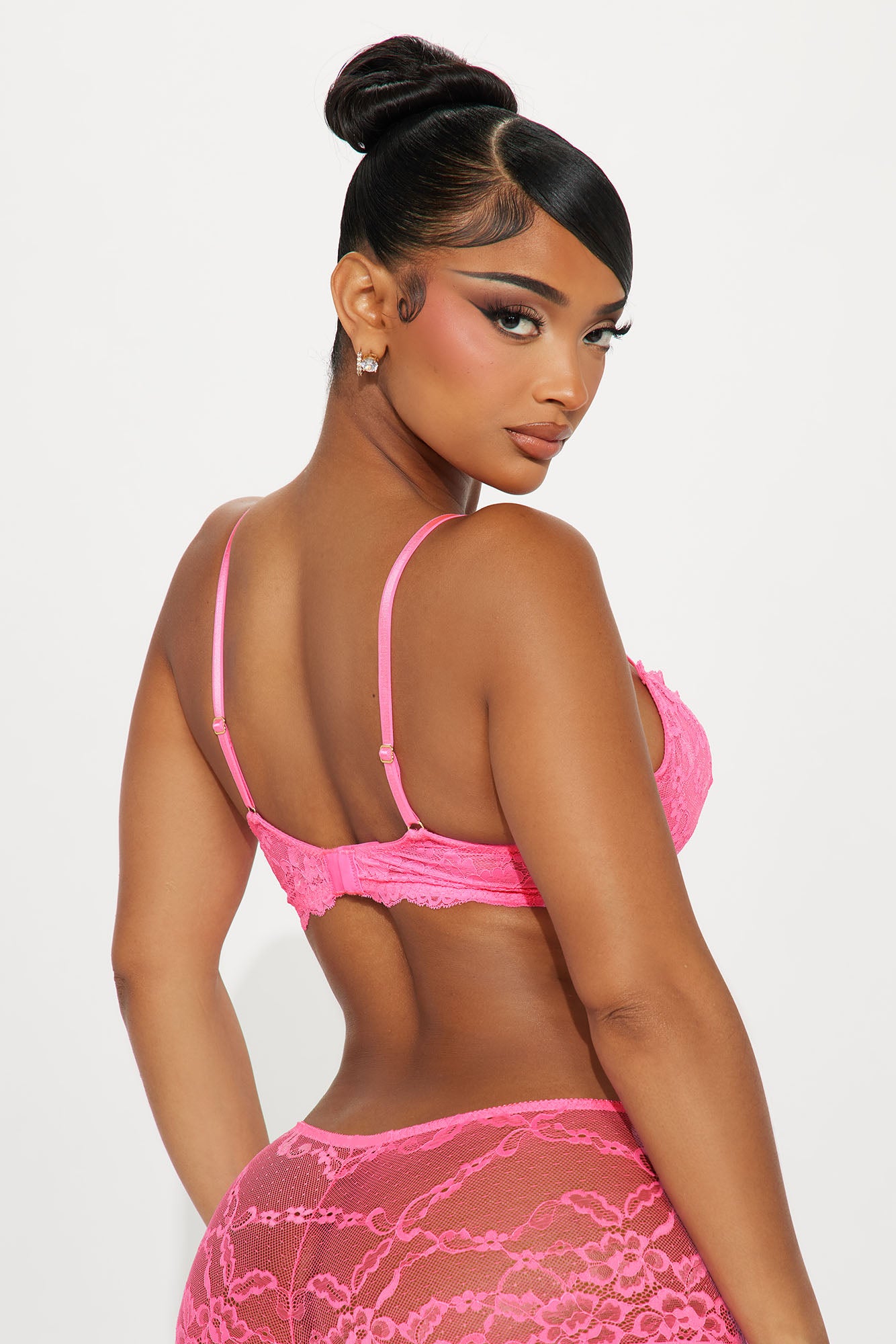 Nova Lace Unlined Bra - Hot Pink - Image 3