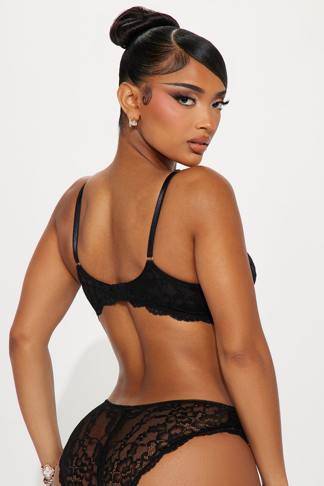Nova Lace Unlined Bra - Black - Image 3