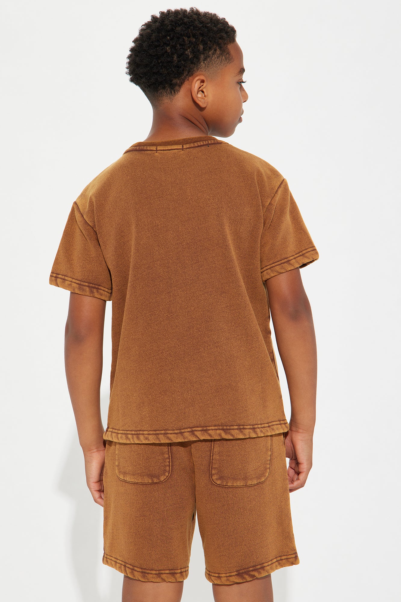 Mini Tyson Heavy Wash Boxy Tee - Dark Brown - Image 3